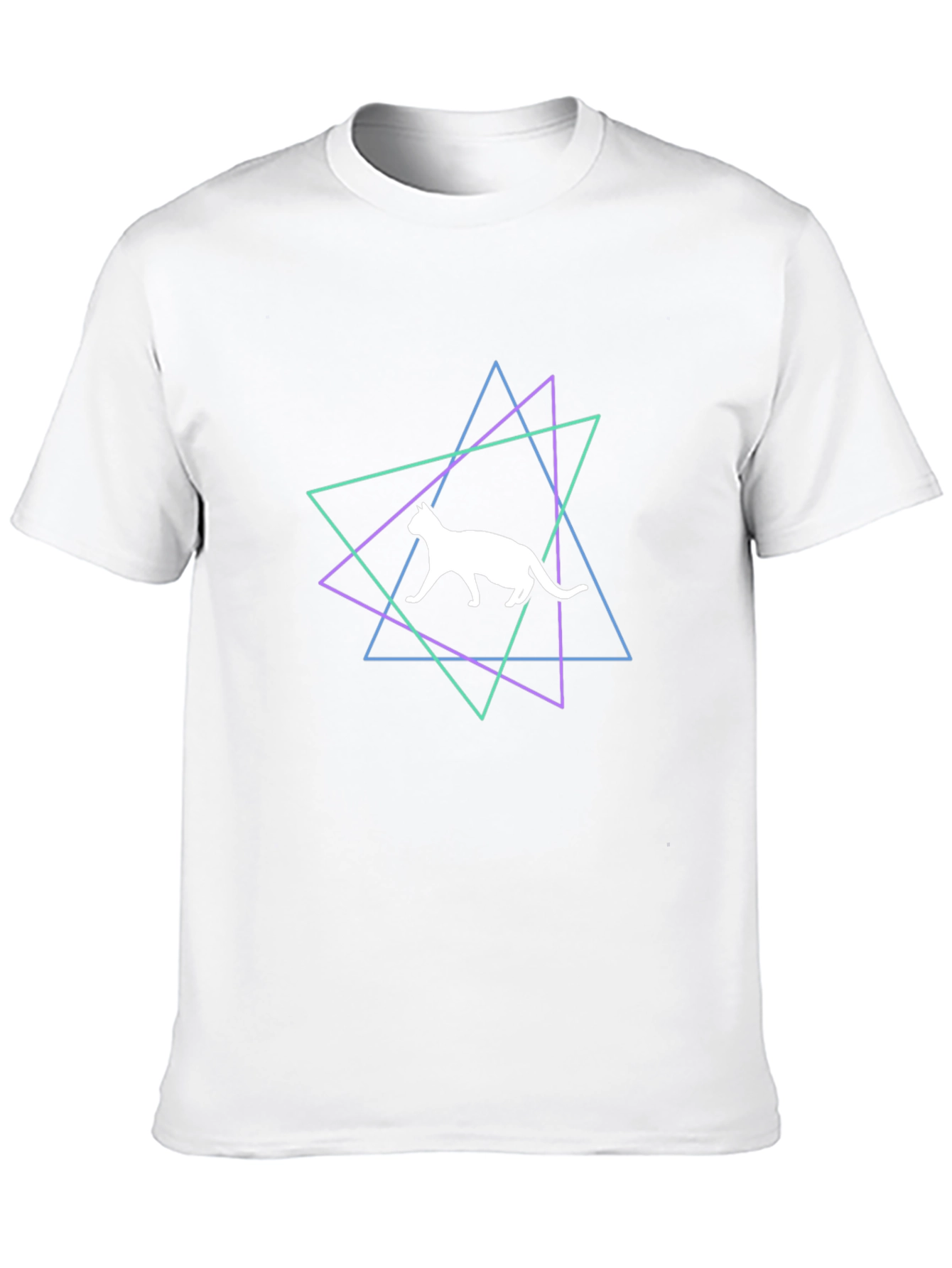 Geometric Cat Graphic T-Shirt