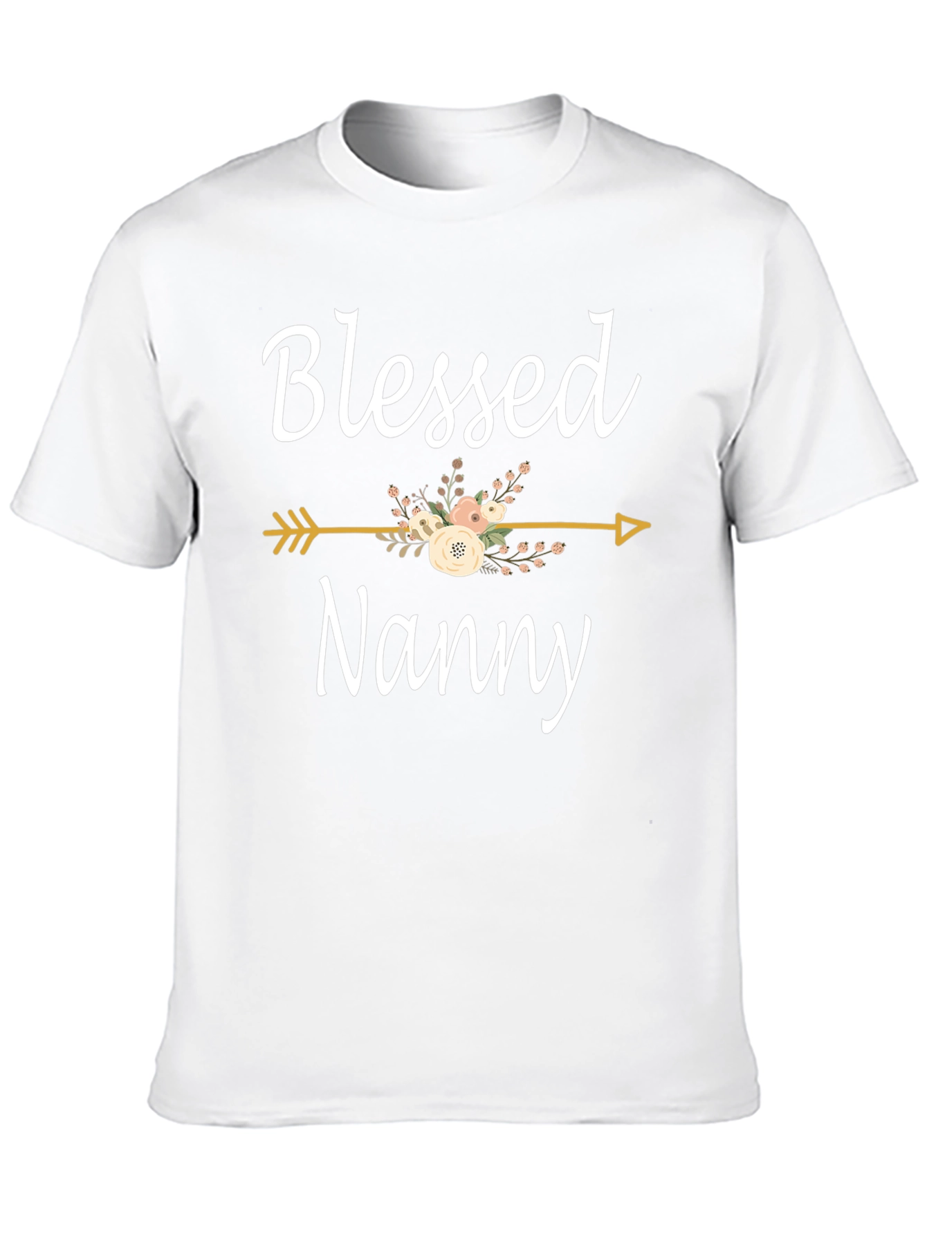 Blessed Nanny Graphic T-Shirt - Floral Arrow Design