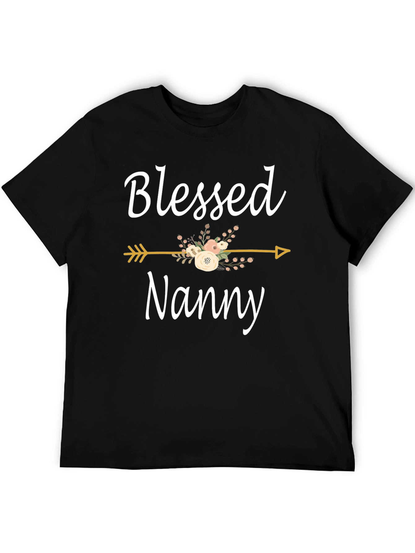 Blessed Nanny Graphic T-Shirt - Floral Arrow Design