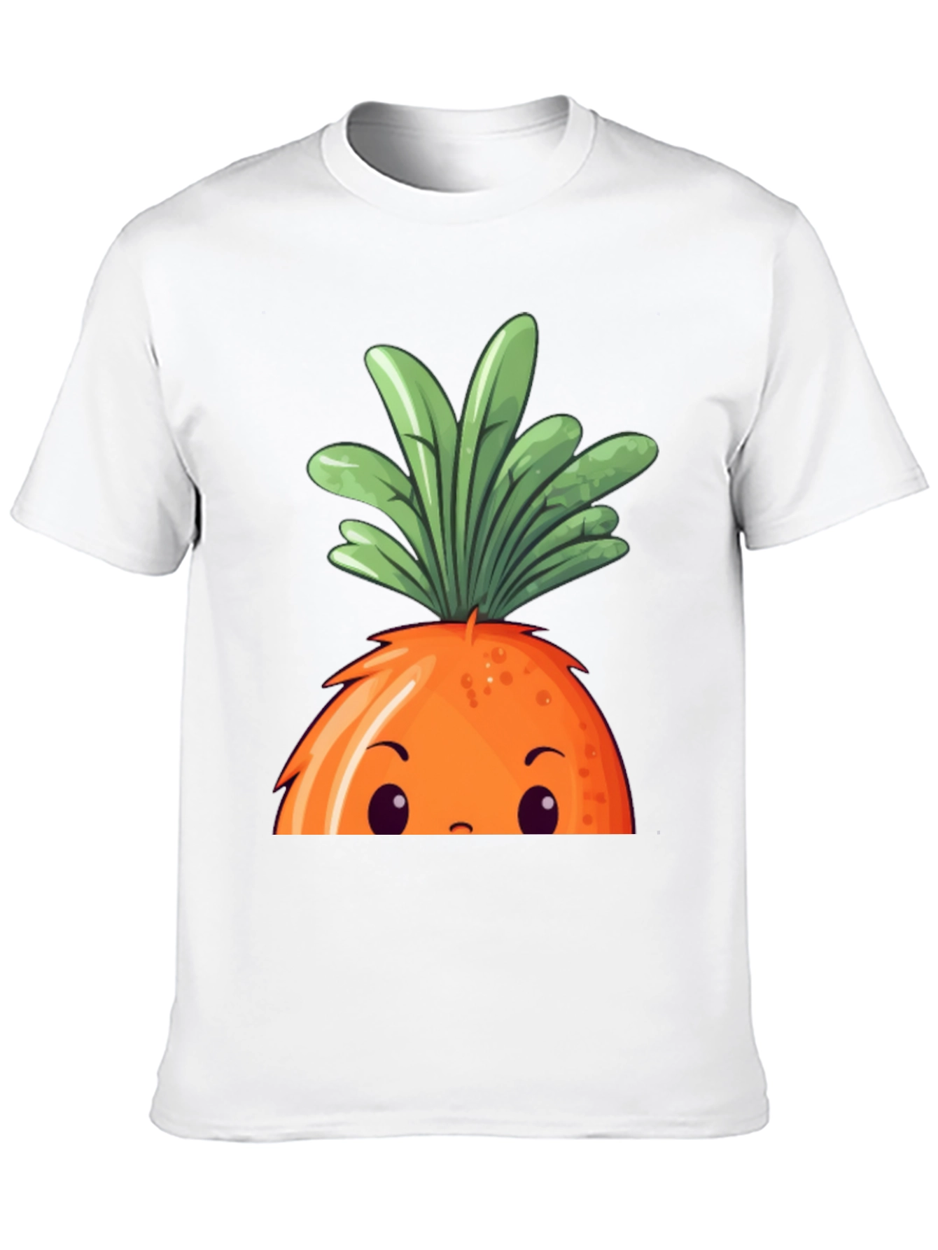 Cartoon Carrot Graphic Black Tee