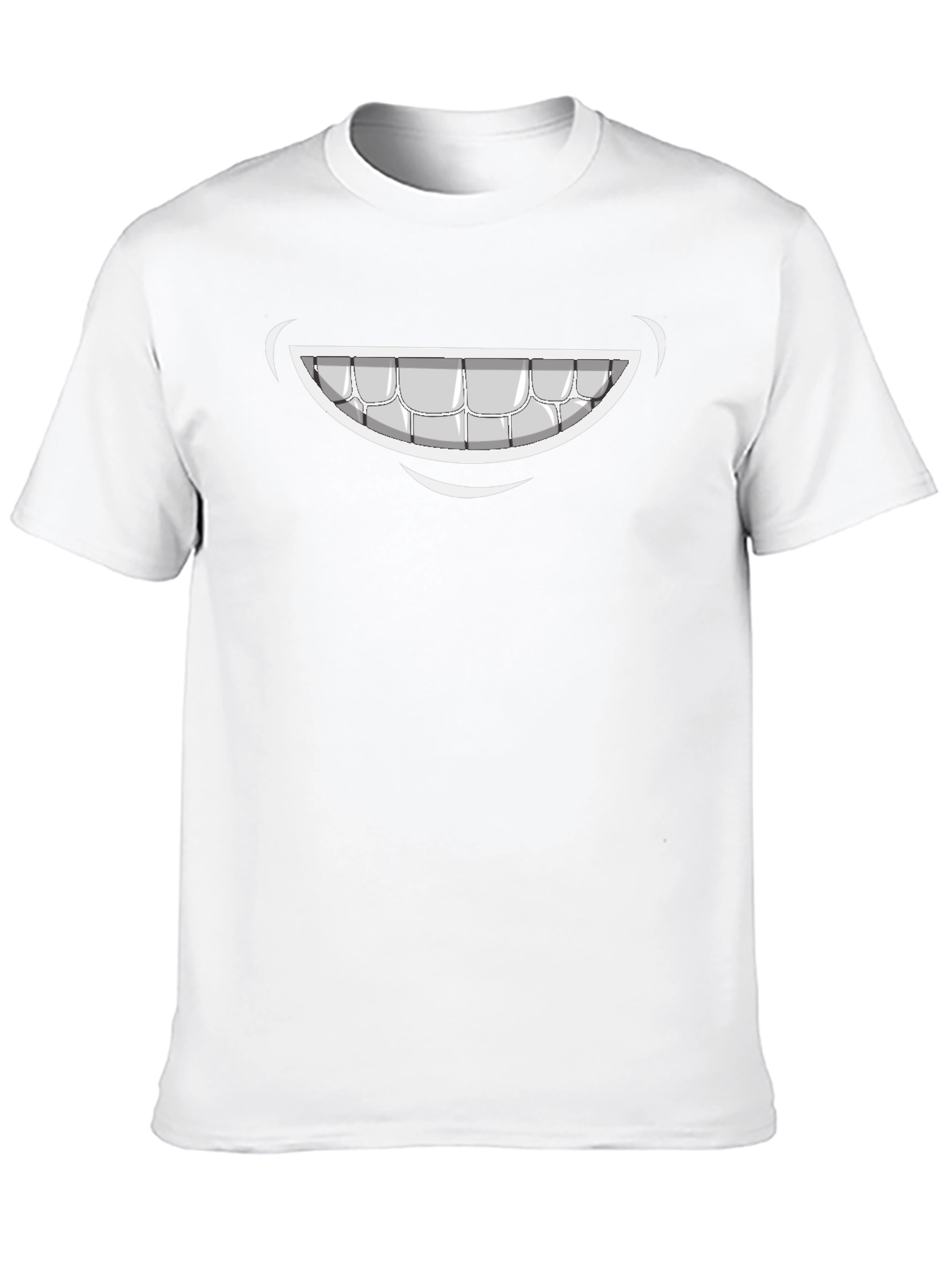 Cartoon Smile Graphic Tee - Black Cotton T-Shirt
