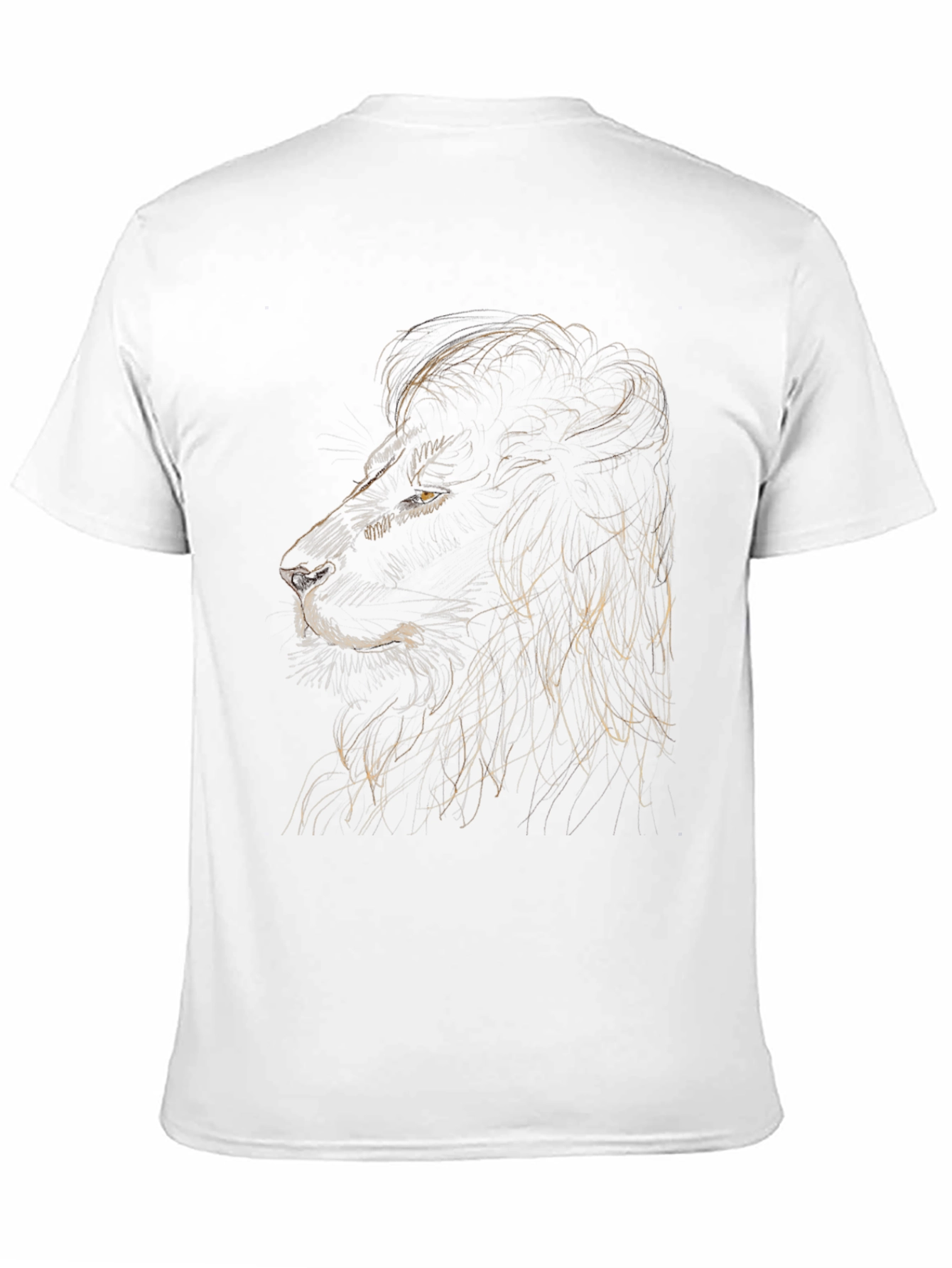 Lion Sketch Graphic Tee - Black Cotton T-Shirt
