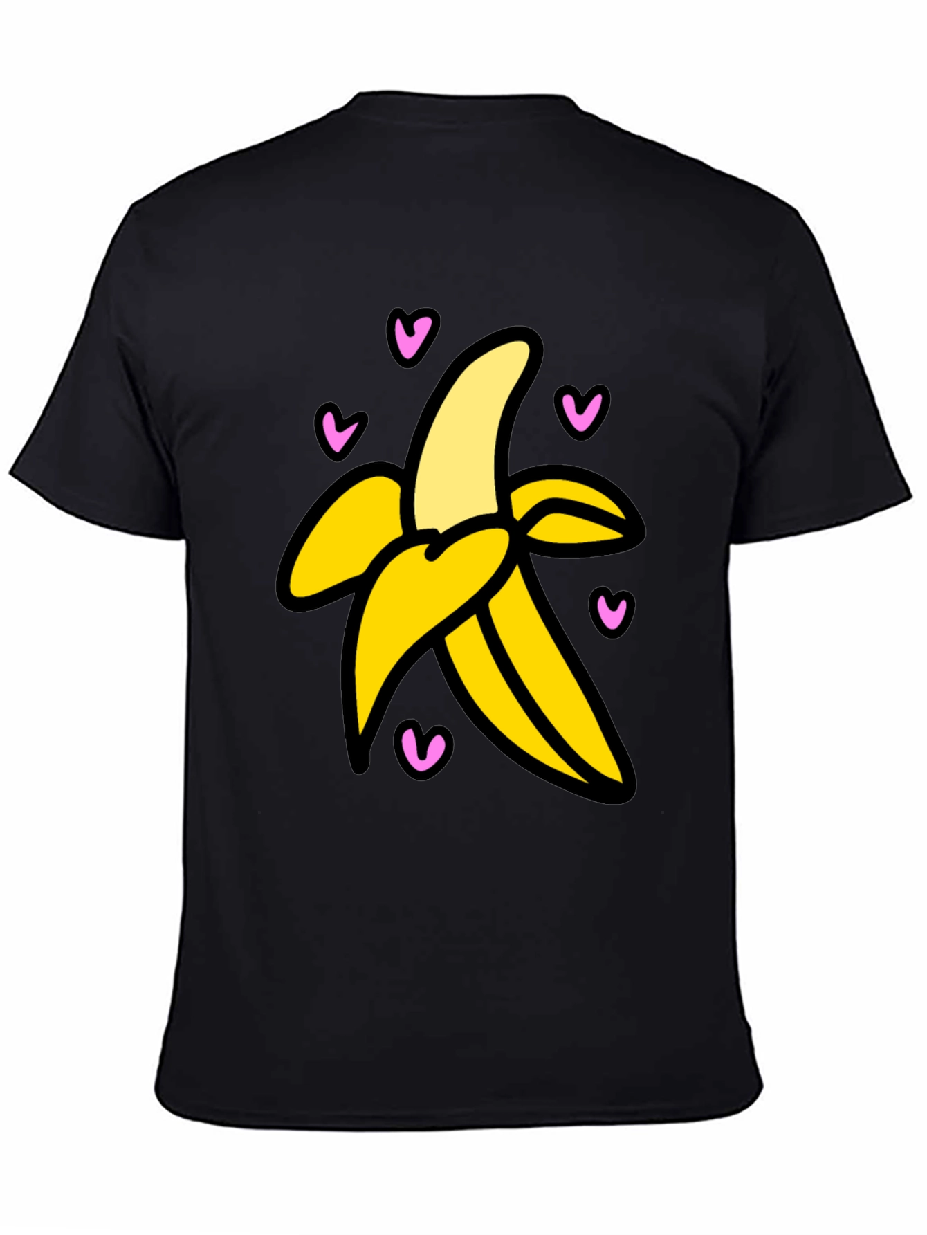 Banana Love Graphic Tee - Black Cotton T-Shirt