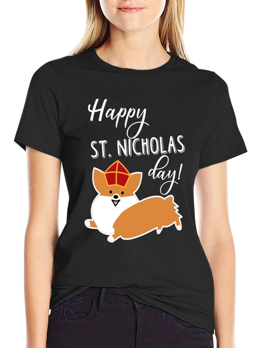 Happy St. Nicholas Day Corgi T-Shirt