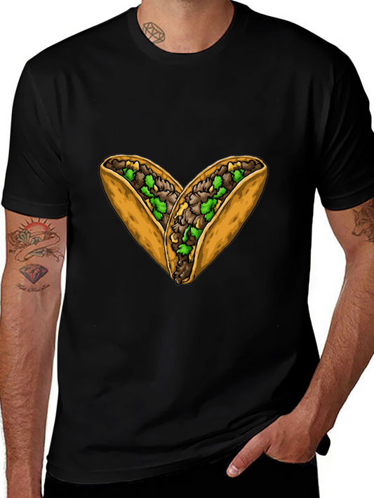 Taco Heart Graphic Black T-Shirt