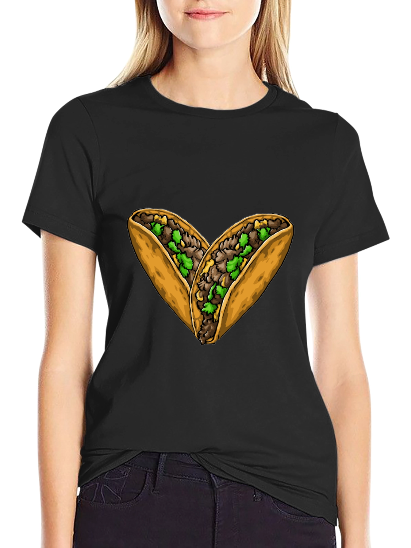 Taco Heart Graphic Black T-Shirt