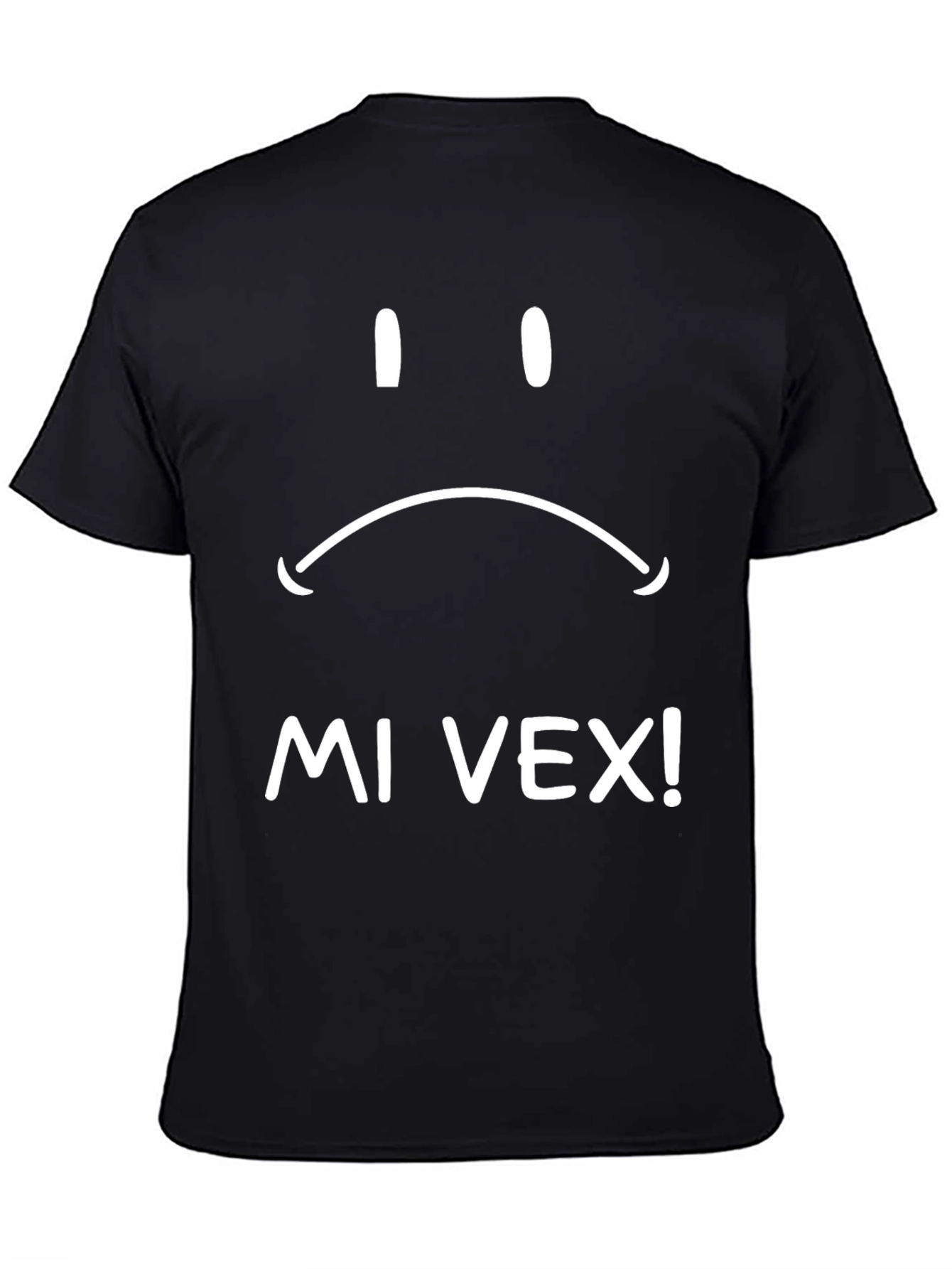 Sad Face Graphic Tee - Mi Vex! Black T-Shirt