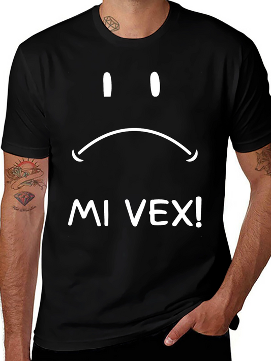 Sad Face Graphic Tee - Mi Vex! Black T-Shirt