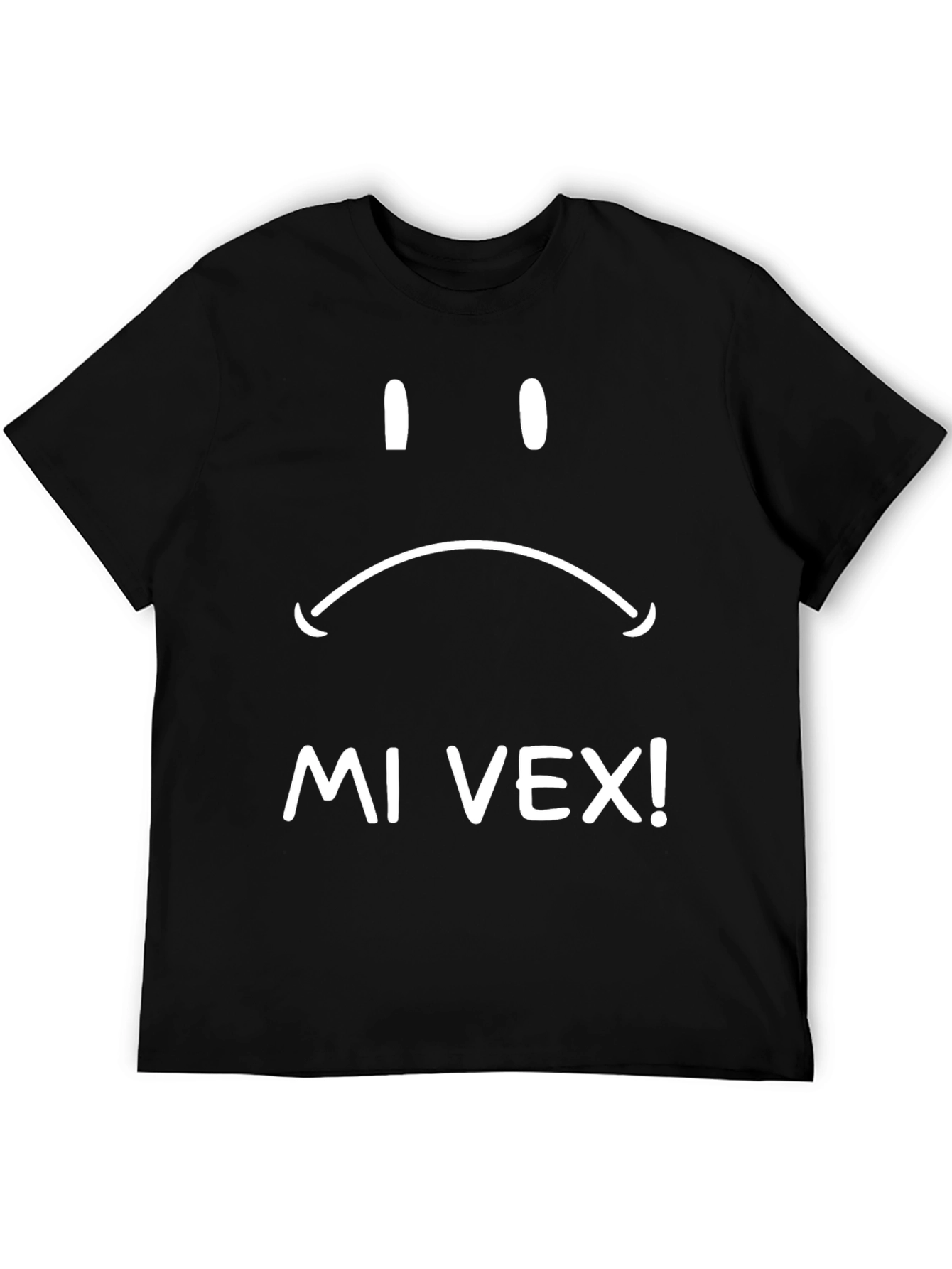 Sad Face Graphic Tee - Mi Vex! Black T-Shirt