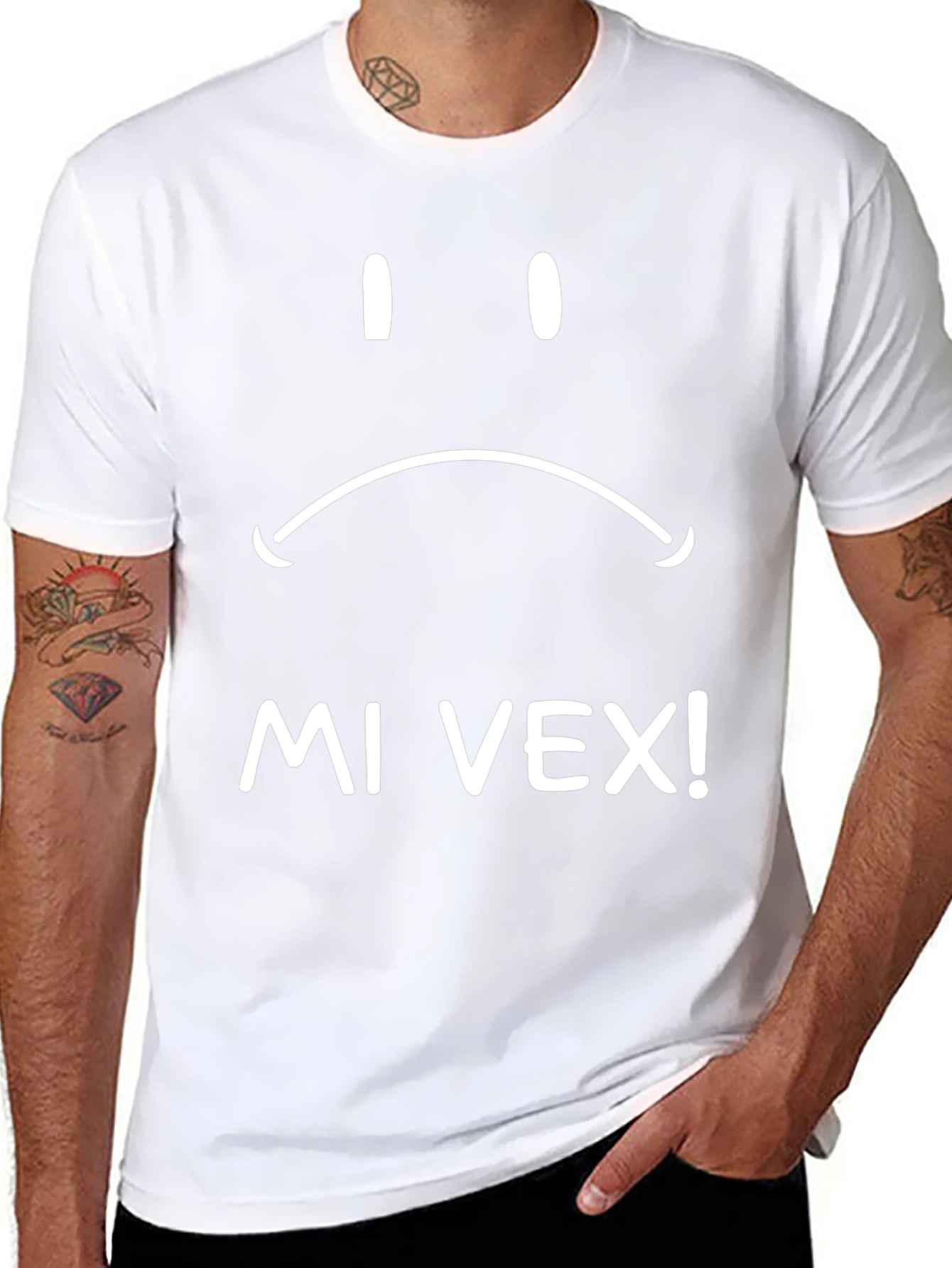 Sad Face Graphic Tee - Mi Vex! Black T-Shirt