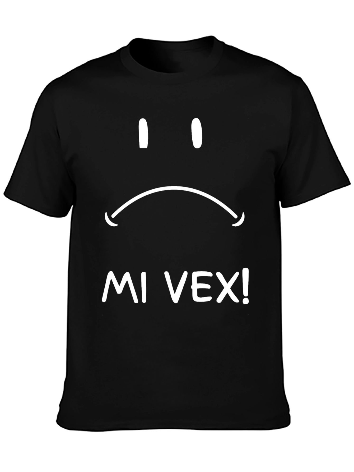Sad Face Graphic Tee - Mi Vex! Black T-Shirt