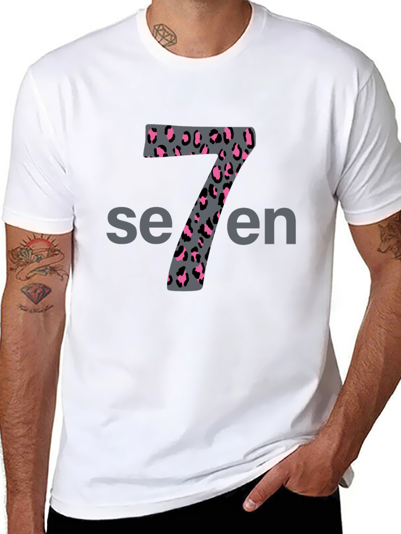 Leopard Print Number 7 Graphic Tee