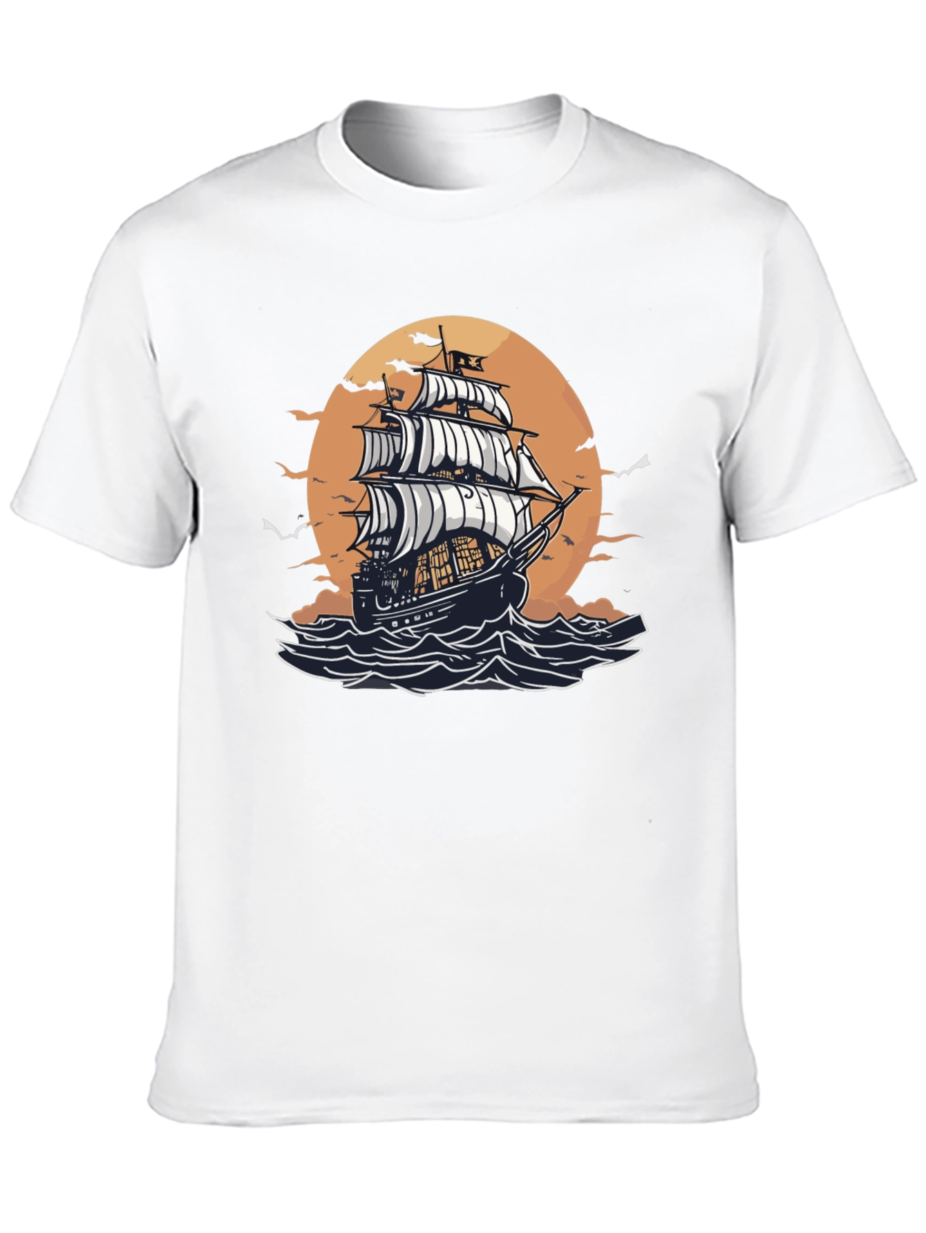 Nautical Sailboat Graphic Tee - Black