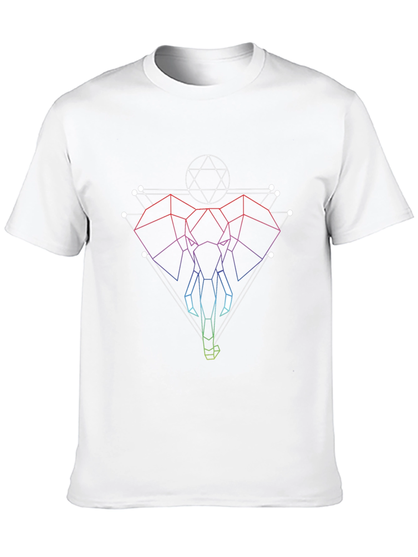 Geometric Elephant Graphic Black T-Shirt