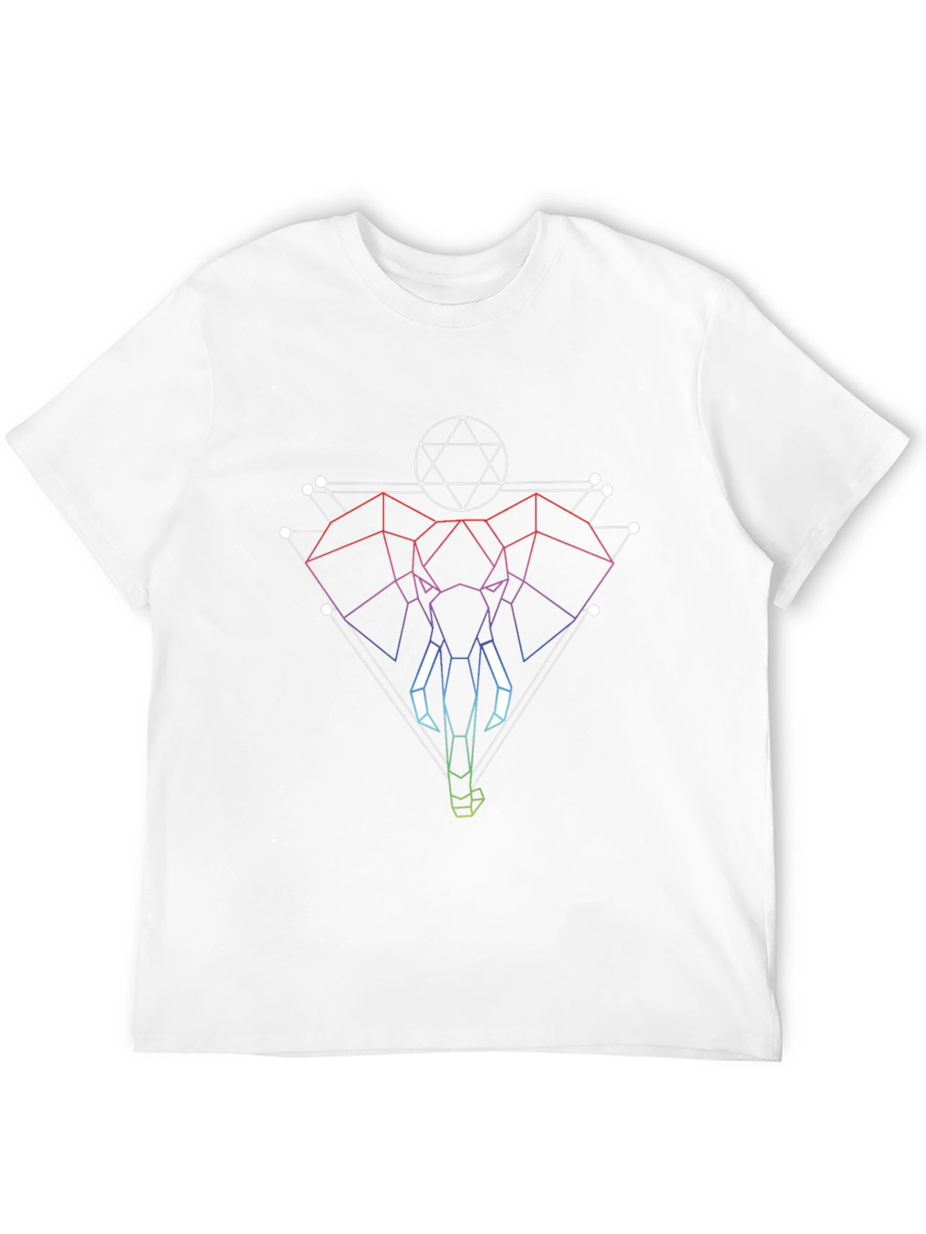 Geometric Elephant Graphic Black T-Shirt