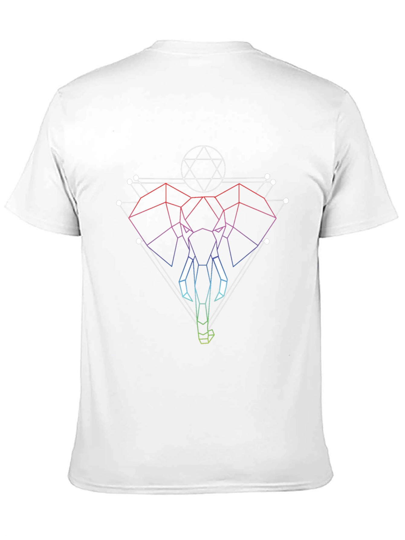 Geometric Elephant Graphic Black T-Shirt