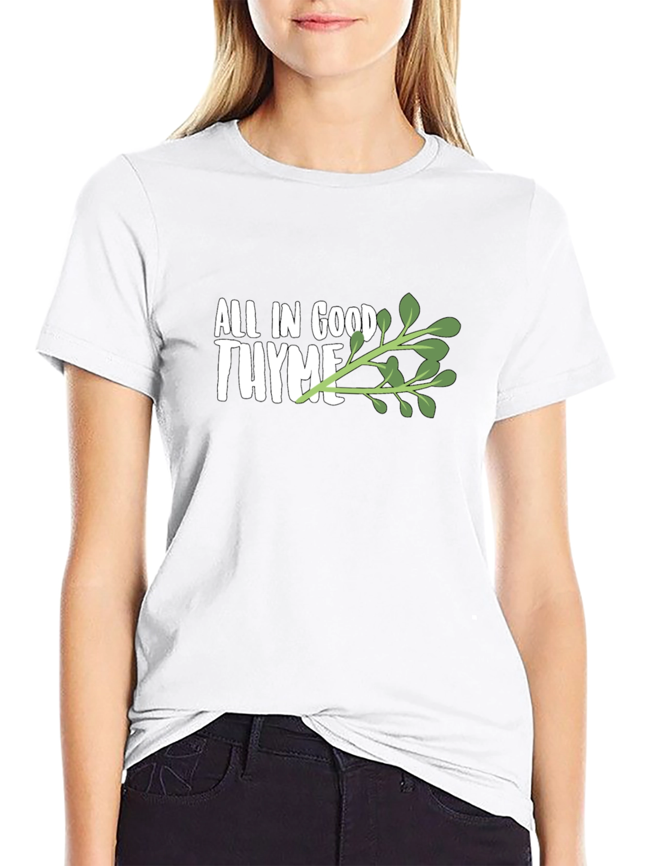 All in Good Thyme Black Graphic Tee