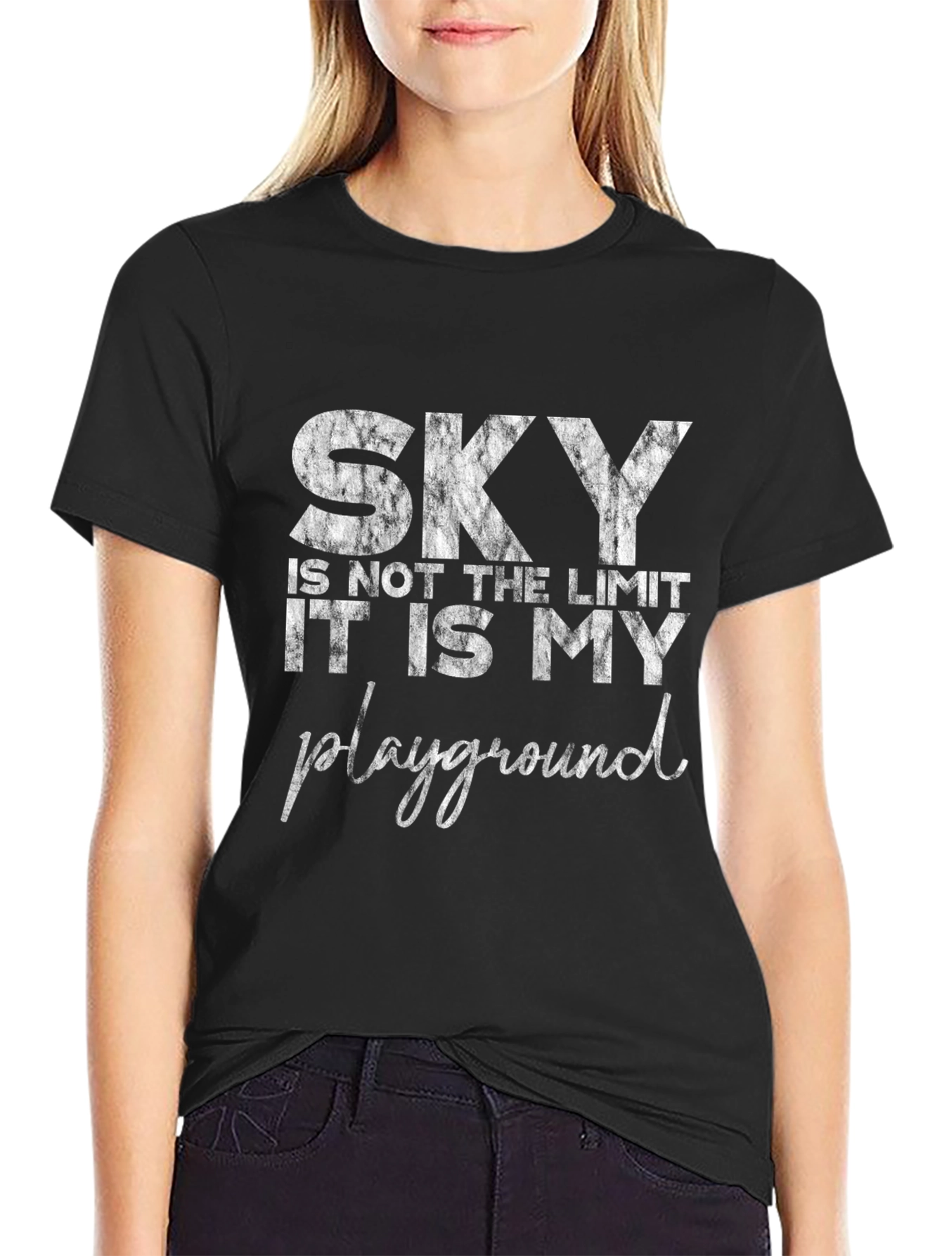 Sky is My Playground Black Graphic Tee
