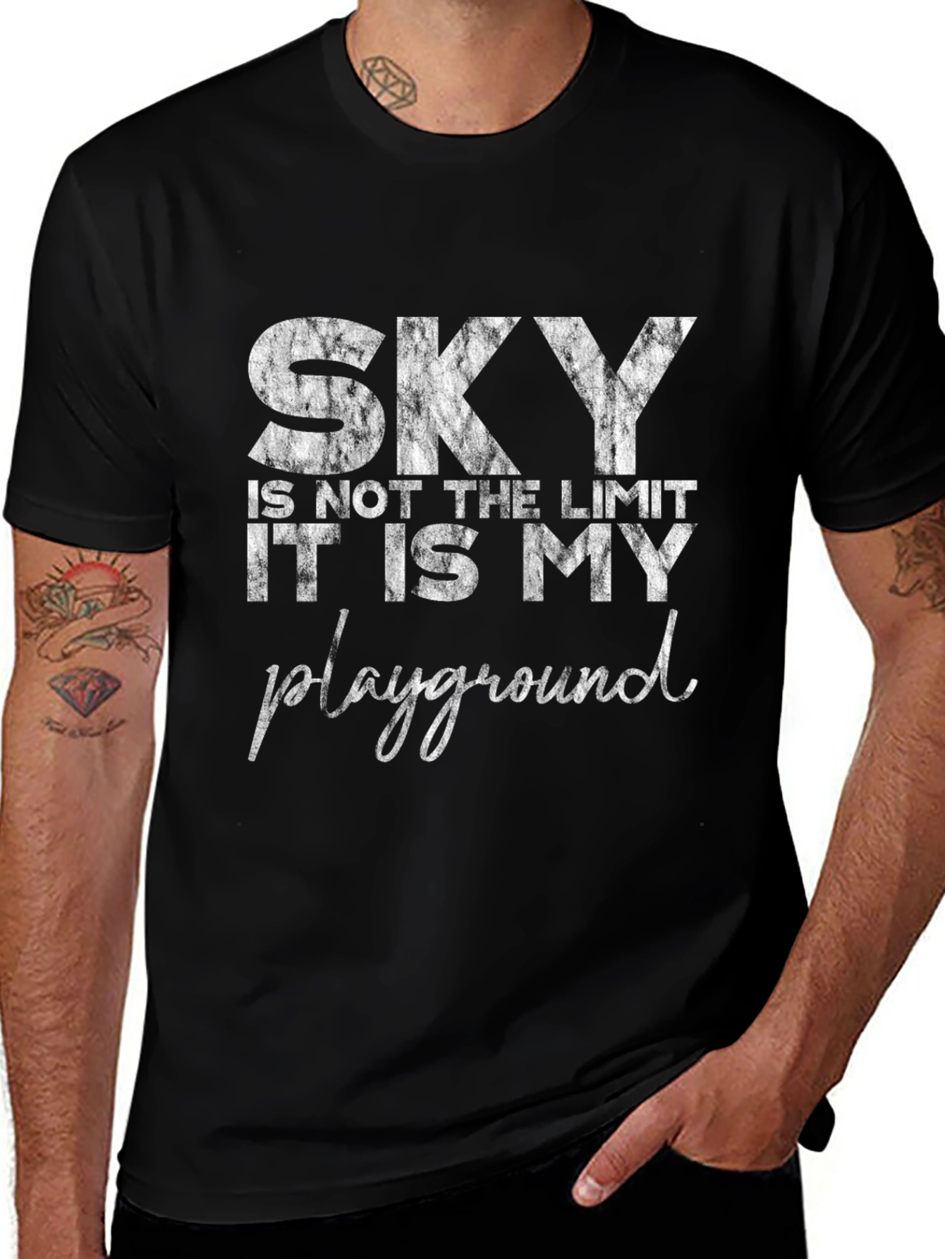 Sky is My Playground Black Graphic Tee