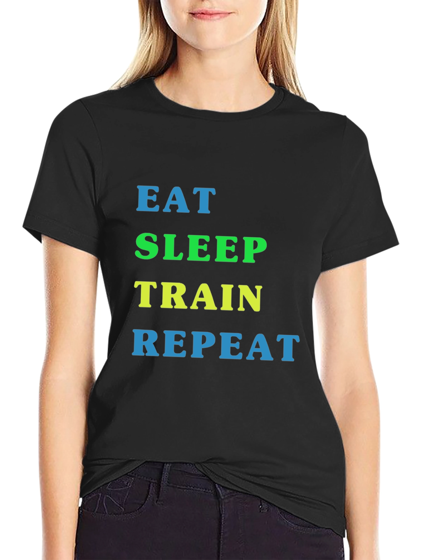 Eat Sleep Train Repeat Graphic T-Shirt