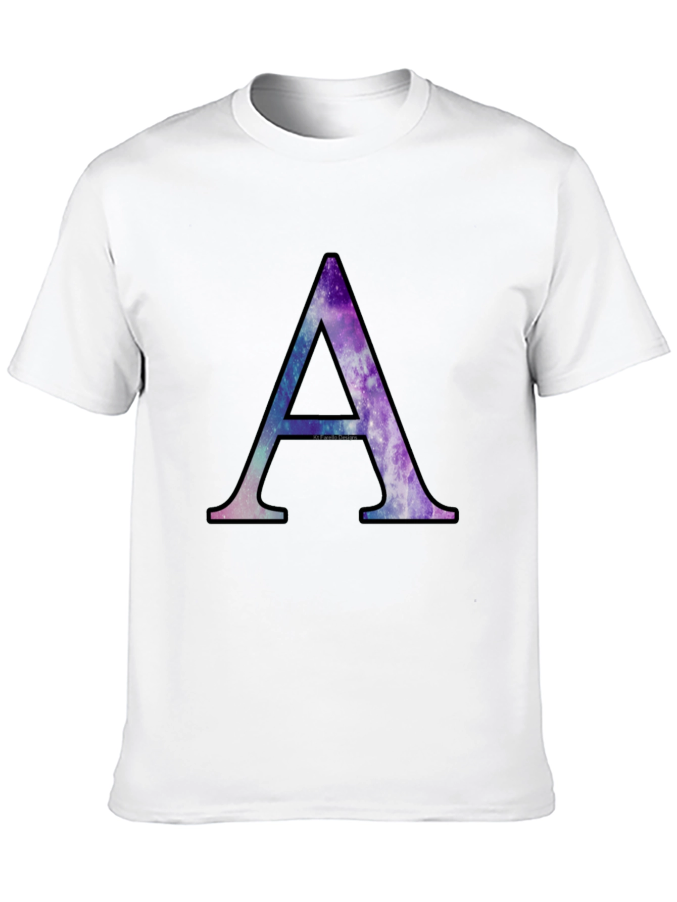 Galaxy Letter A Black T-Shirt