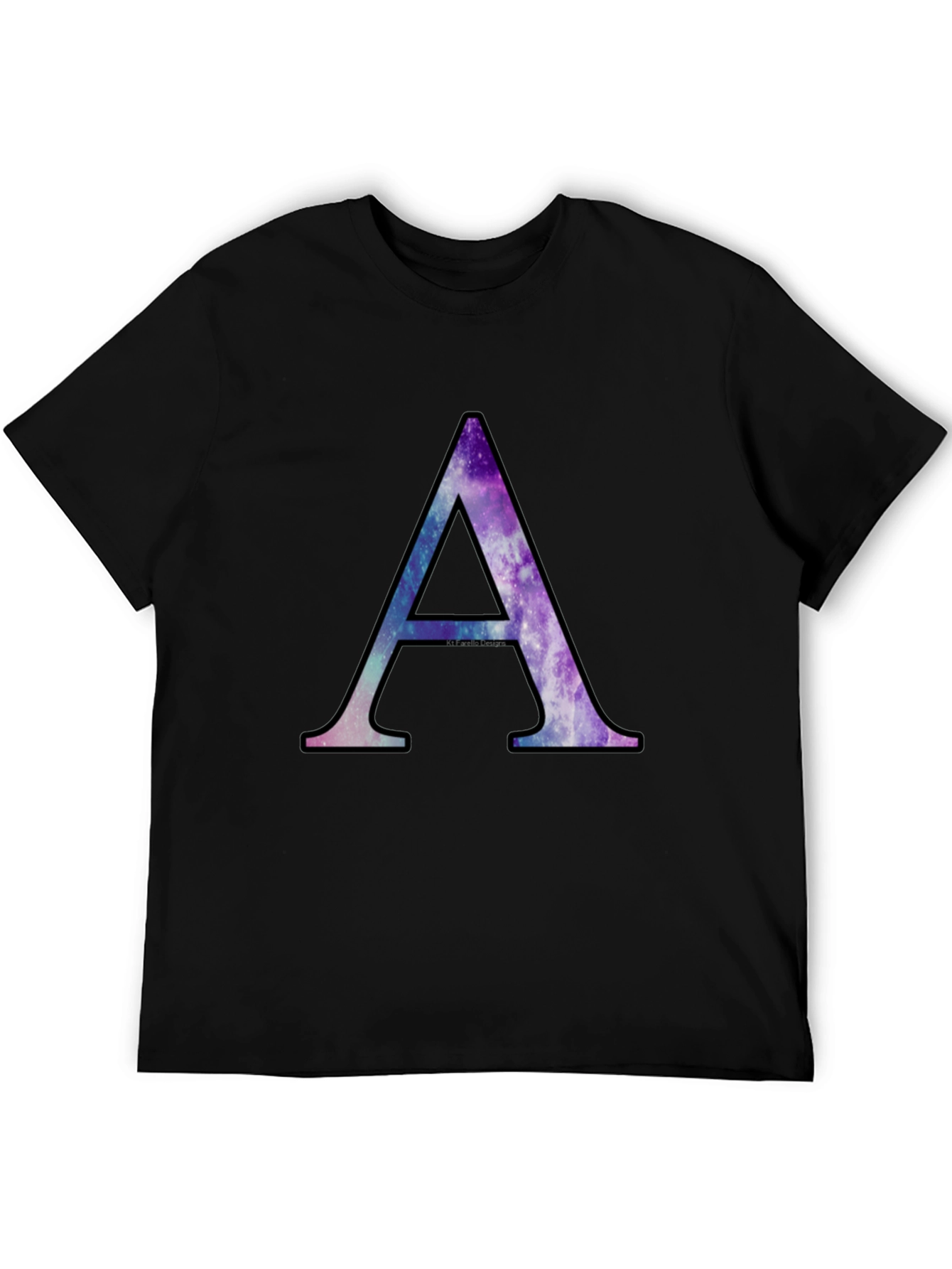Galaxy Letter A Black T-Shirt
