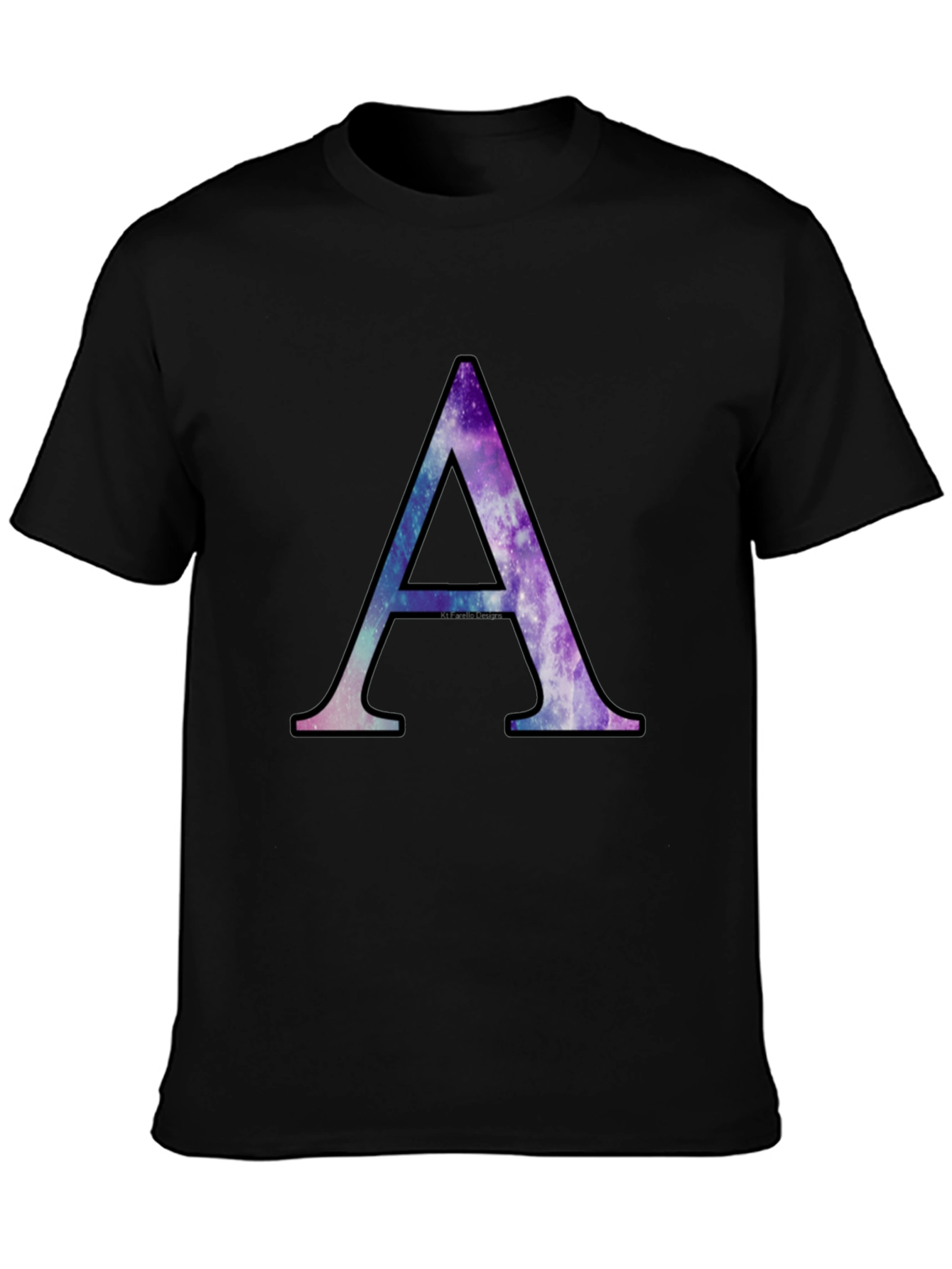 Galaxy Letter A Black T-Shirt
