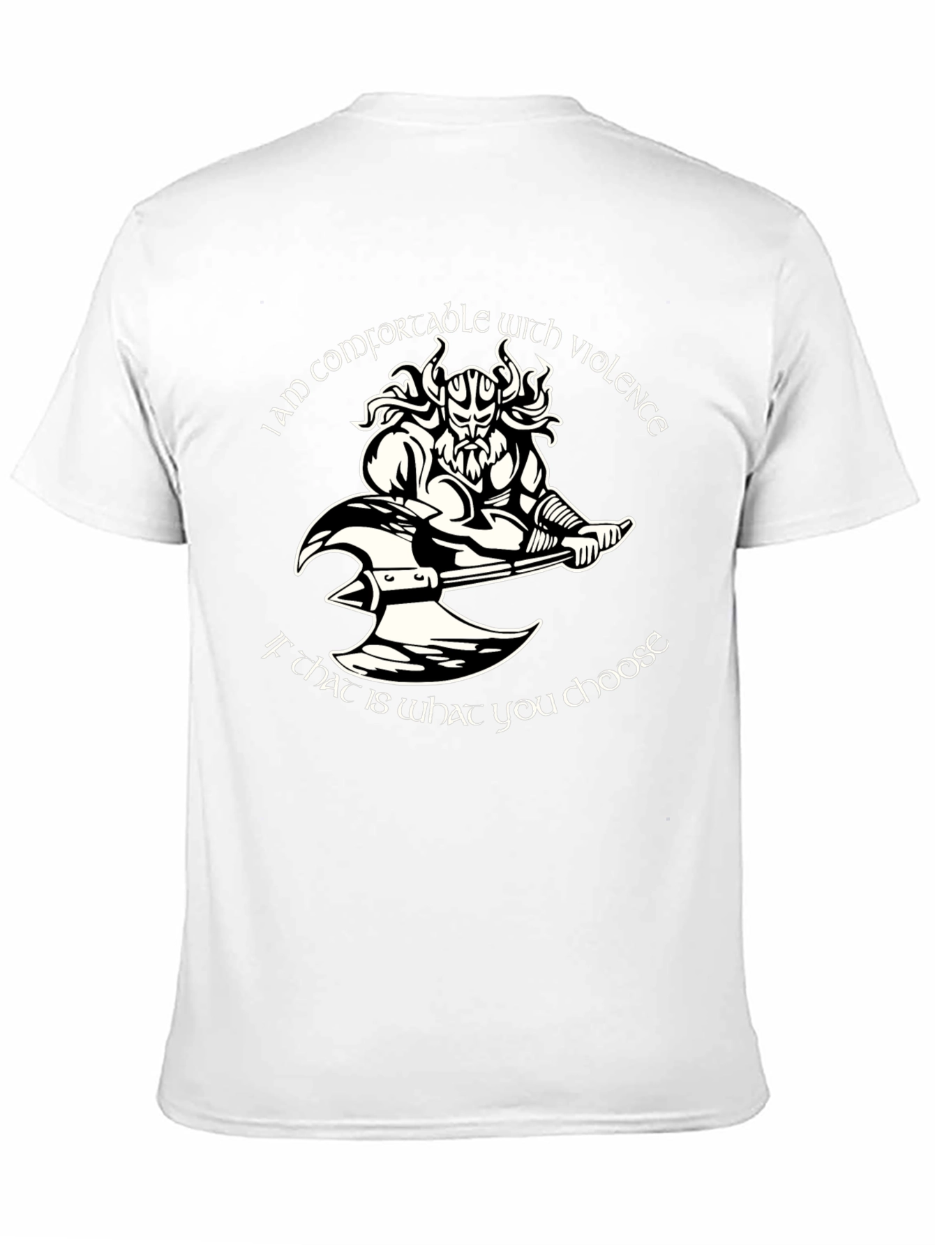 Comfortable with Violence Viking Graphic T-Shirt