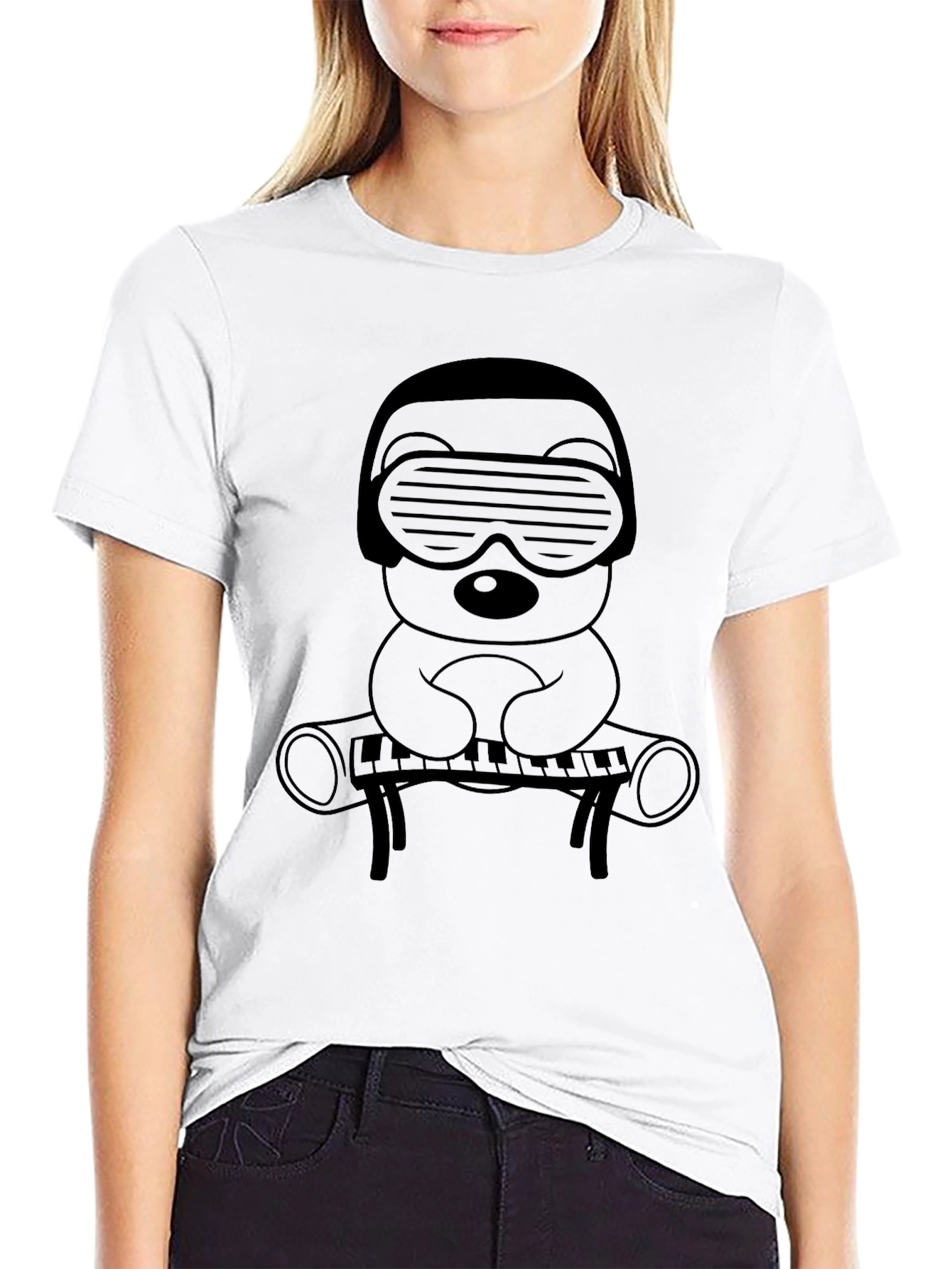 DJ Bear Graphic Tee - Cool Cartoon Shirt