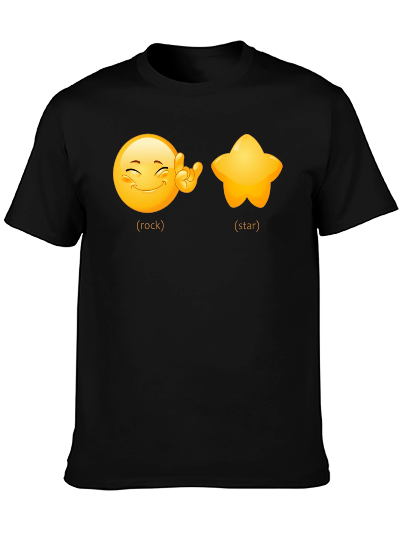 Rockstar Emoji Graphic Tee - Black
