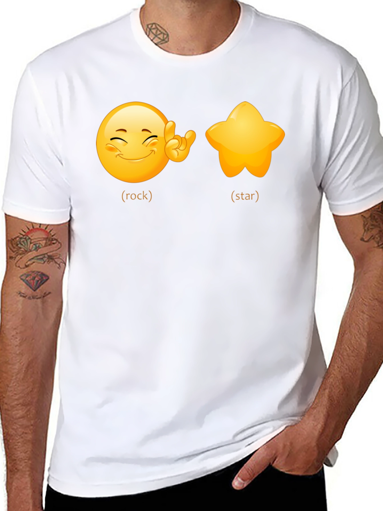 Rockstar Emoji Graphic Tee - Black