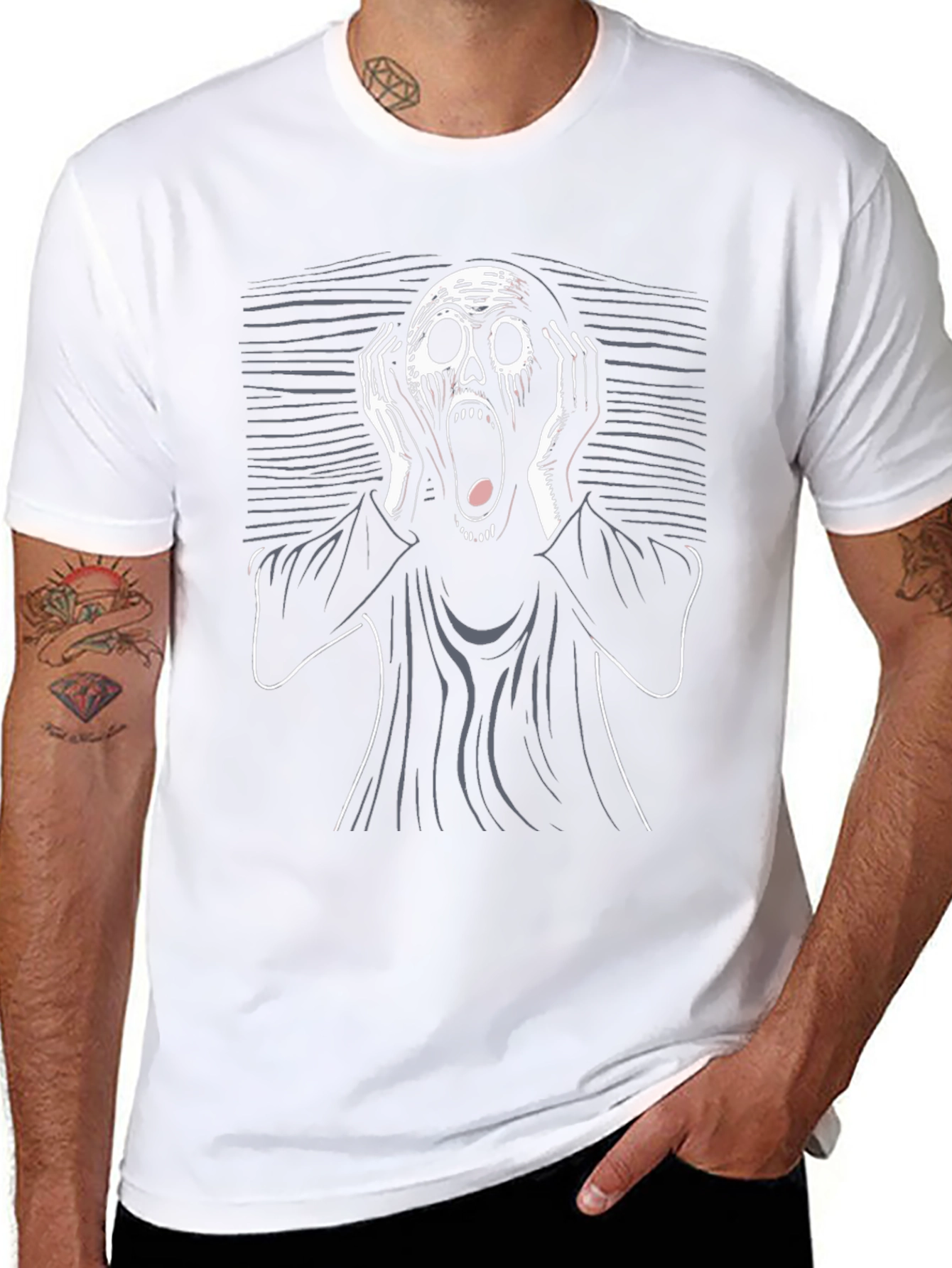 Scream Graphic T-Shirt - Black Cotton Tee