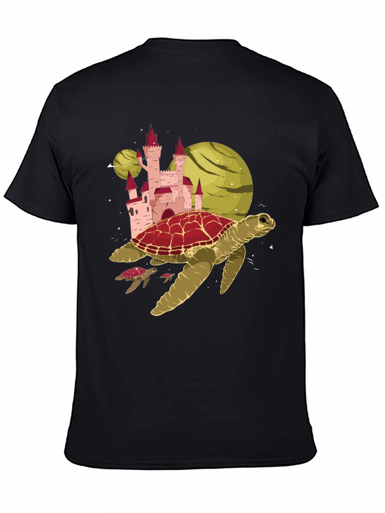 Turtle Planet Castle Black Tee