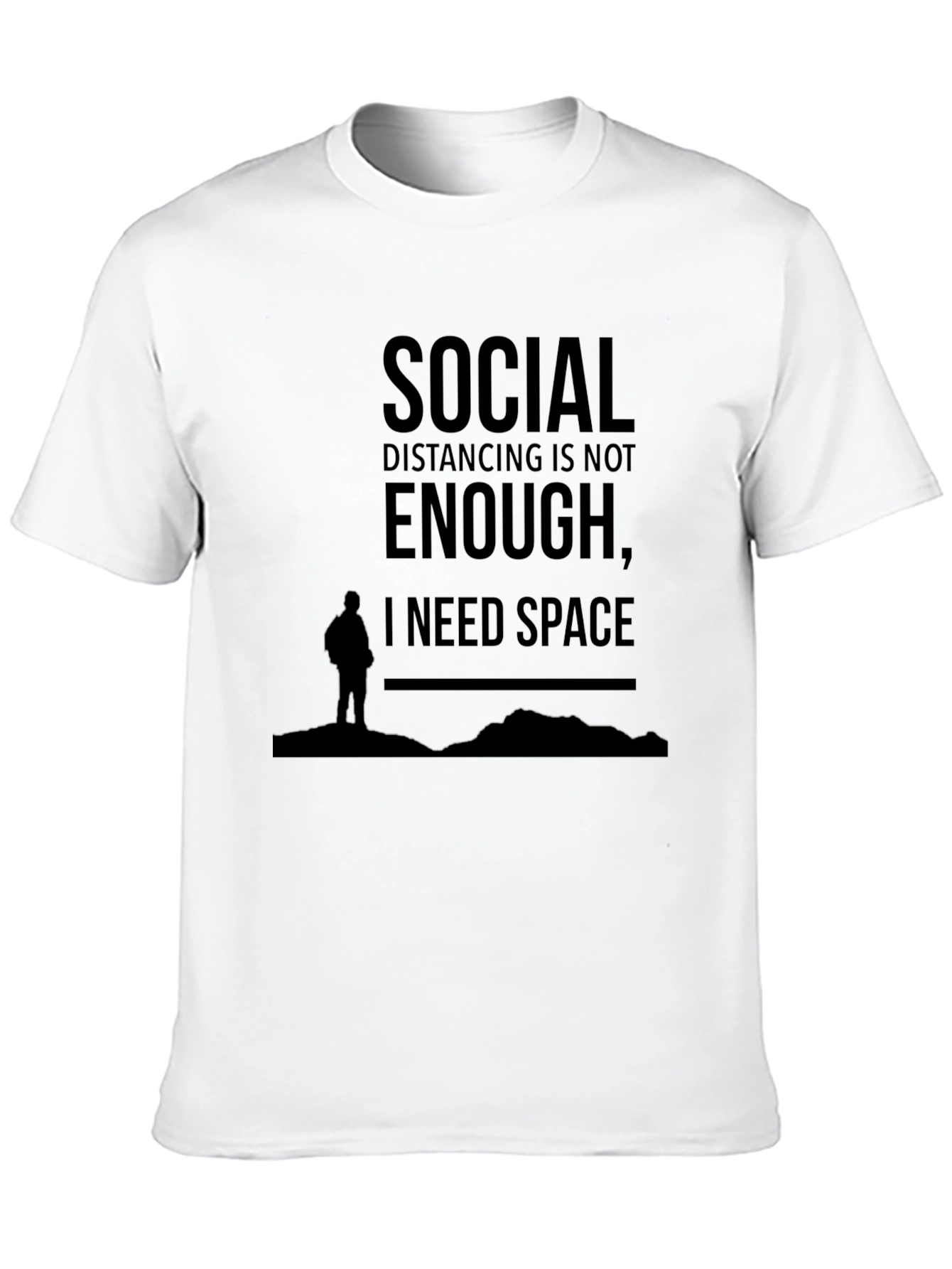 Social Distancing Space Black Graphic Tee