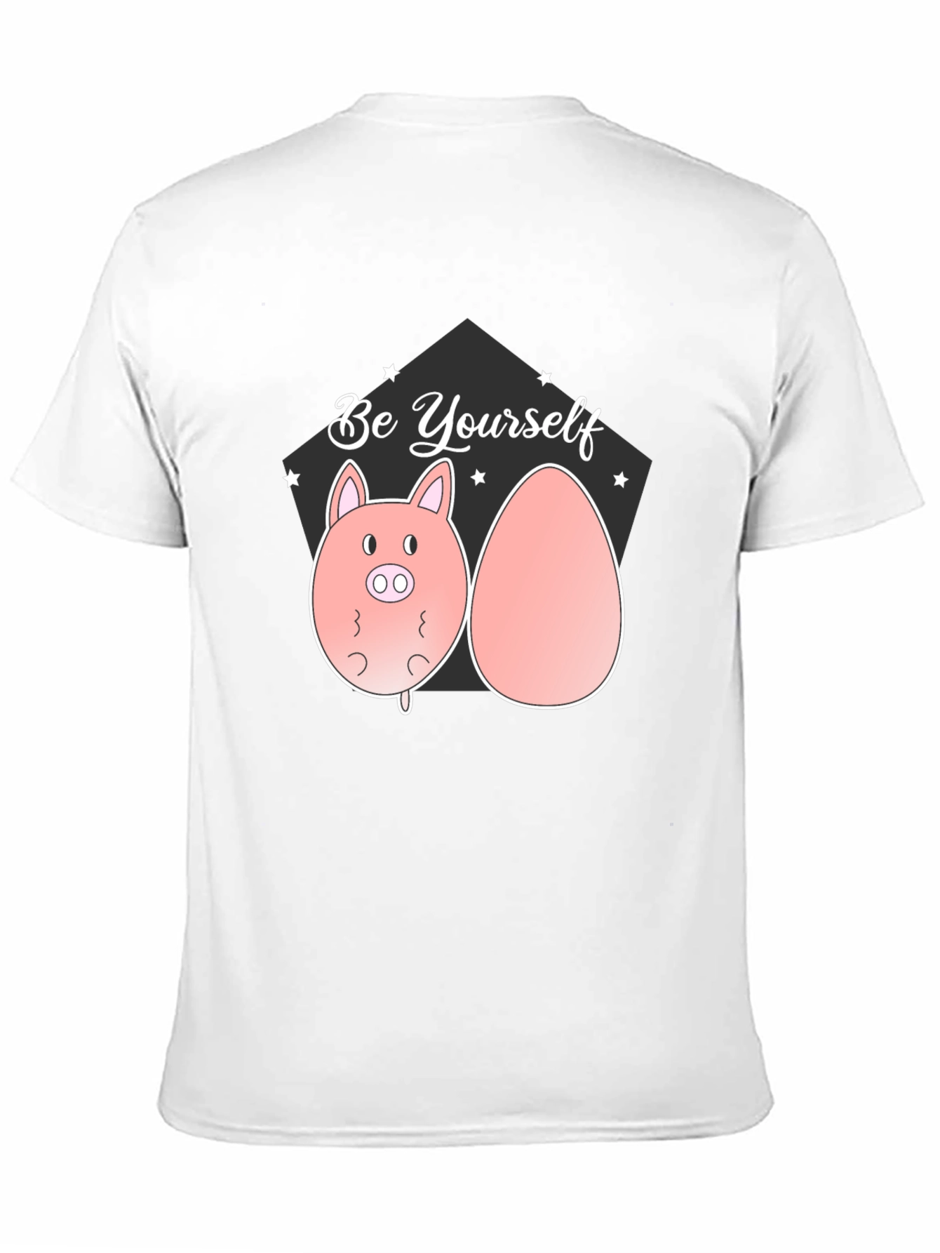 Be Yourself Pig and Egg Black T-Shirt