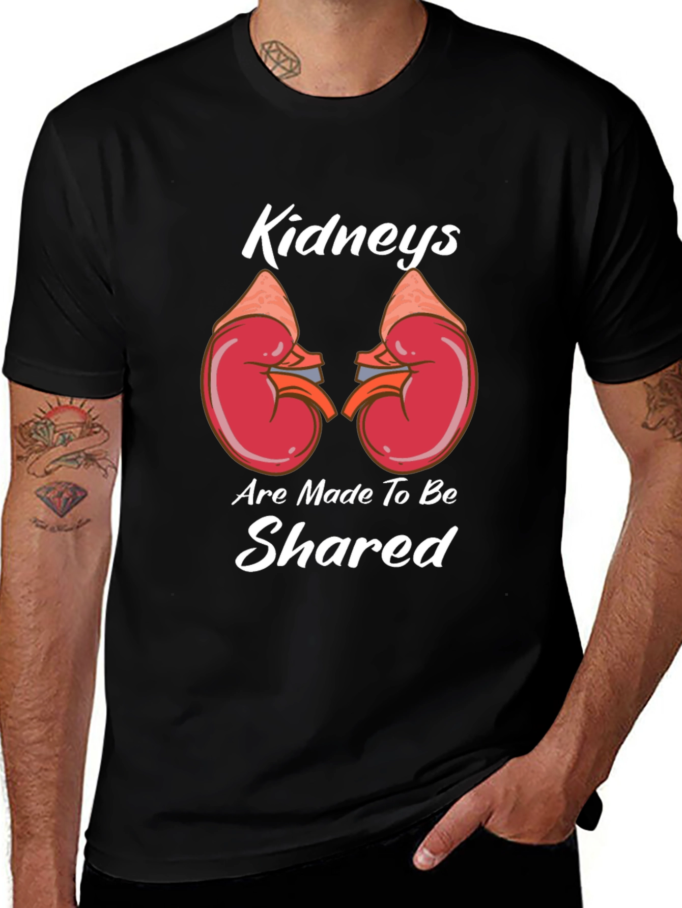 Kidneys Are Made To Be Shared Black T-Shirt