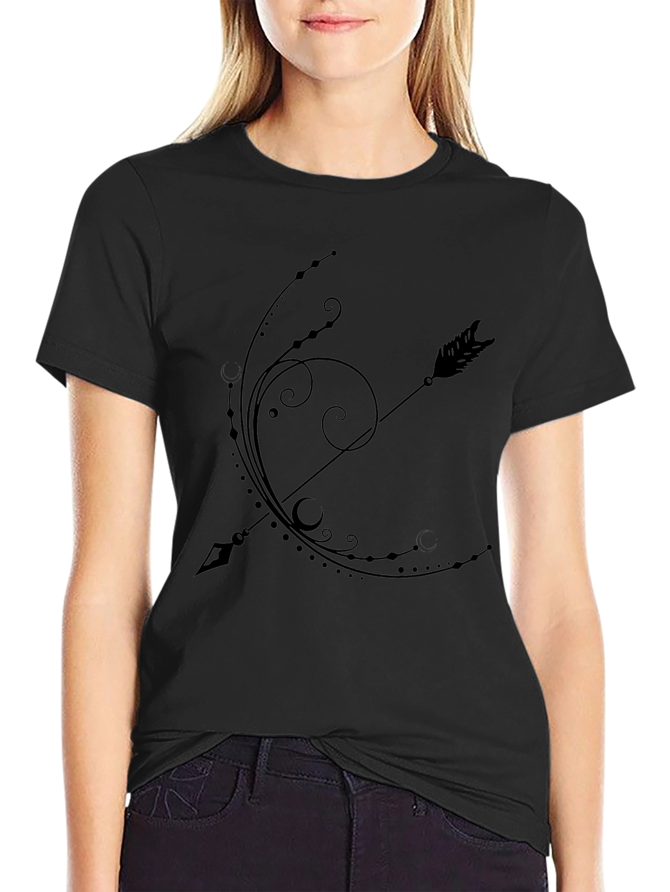 Sagittarius Arrow Graphic Tee - Black
