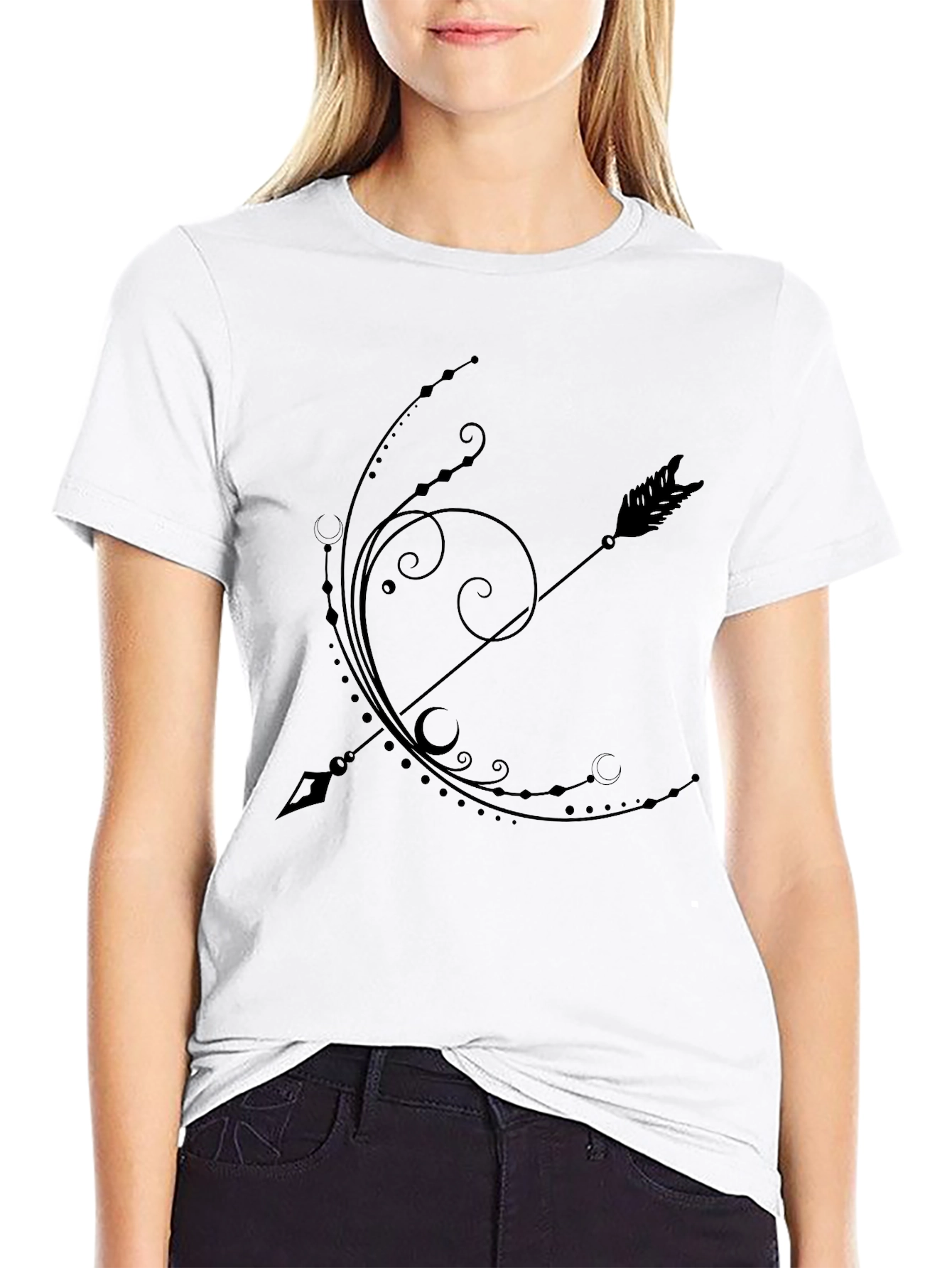 Sagittarius Arrow Graphic Tee - Black