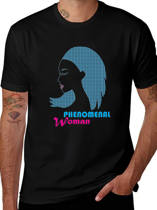Phenomenal Woman Graphic Print Black Tee