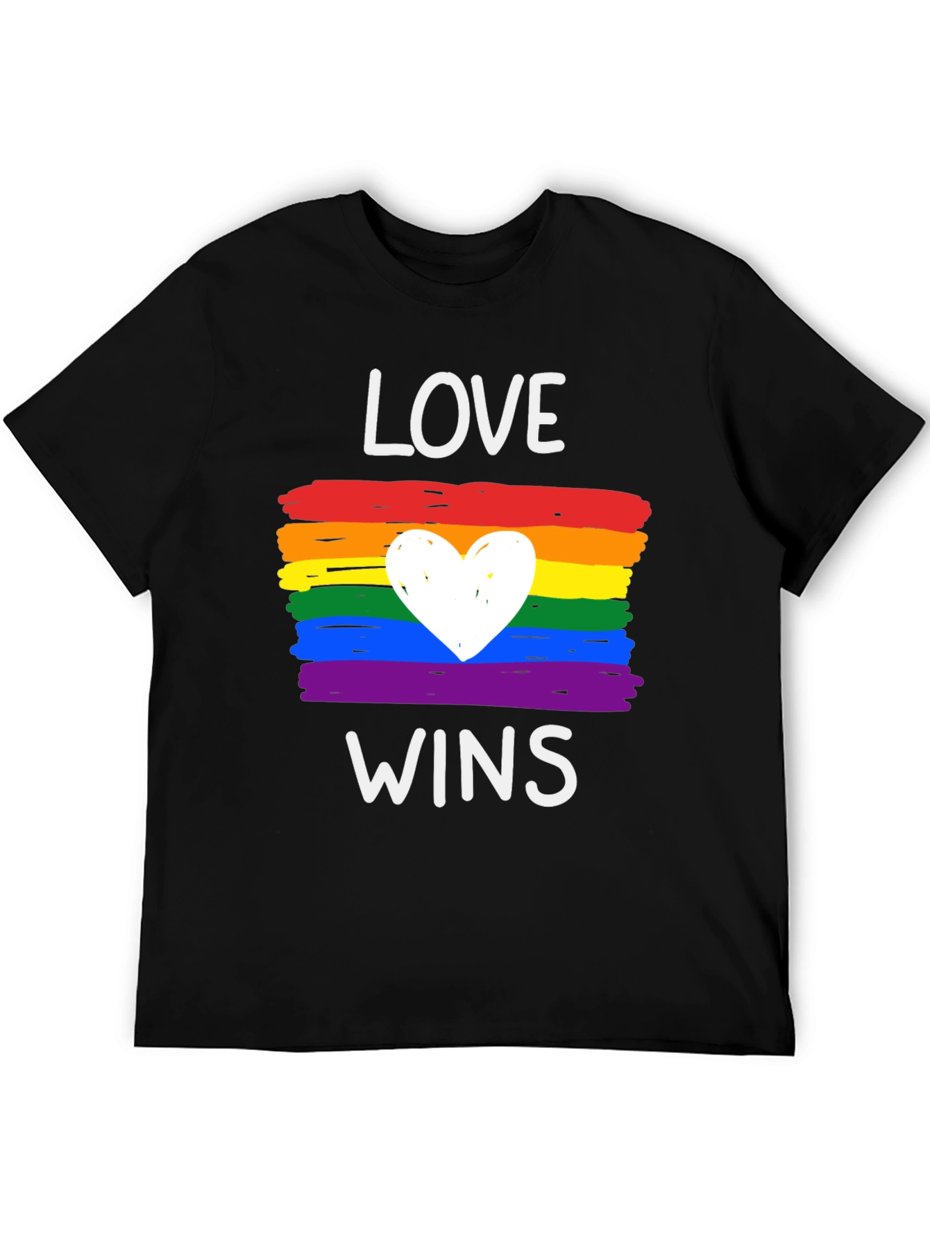 Love Wins Pride T-Shirt - Rainbow Heart Tee