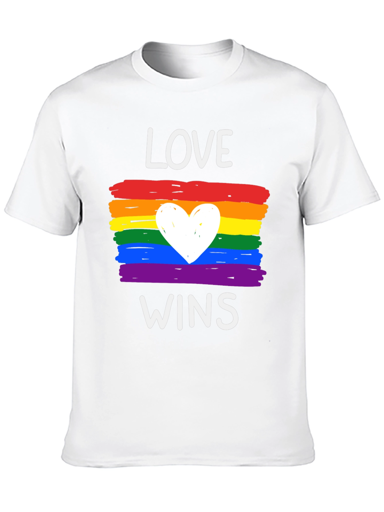 Love Wins Pride T-Shirt - Rainbow Heart Tee