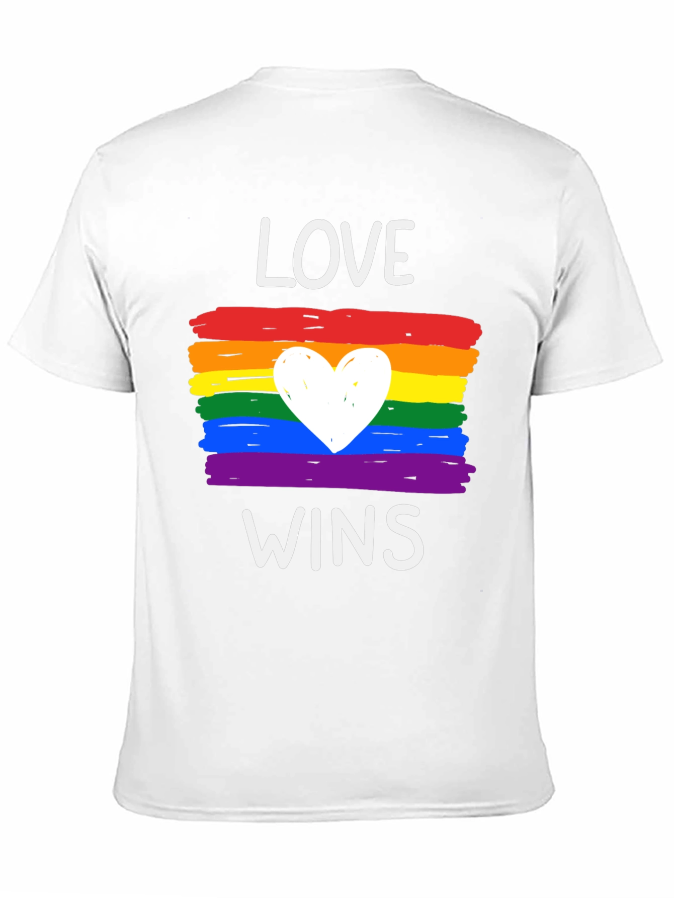 Love Wins Pride T-Shirt - Rainbow Heart Tee