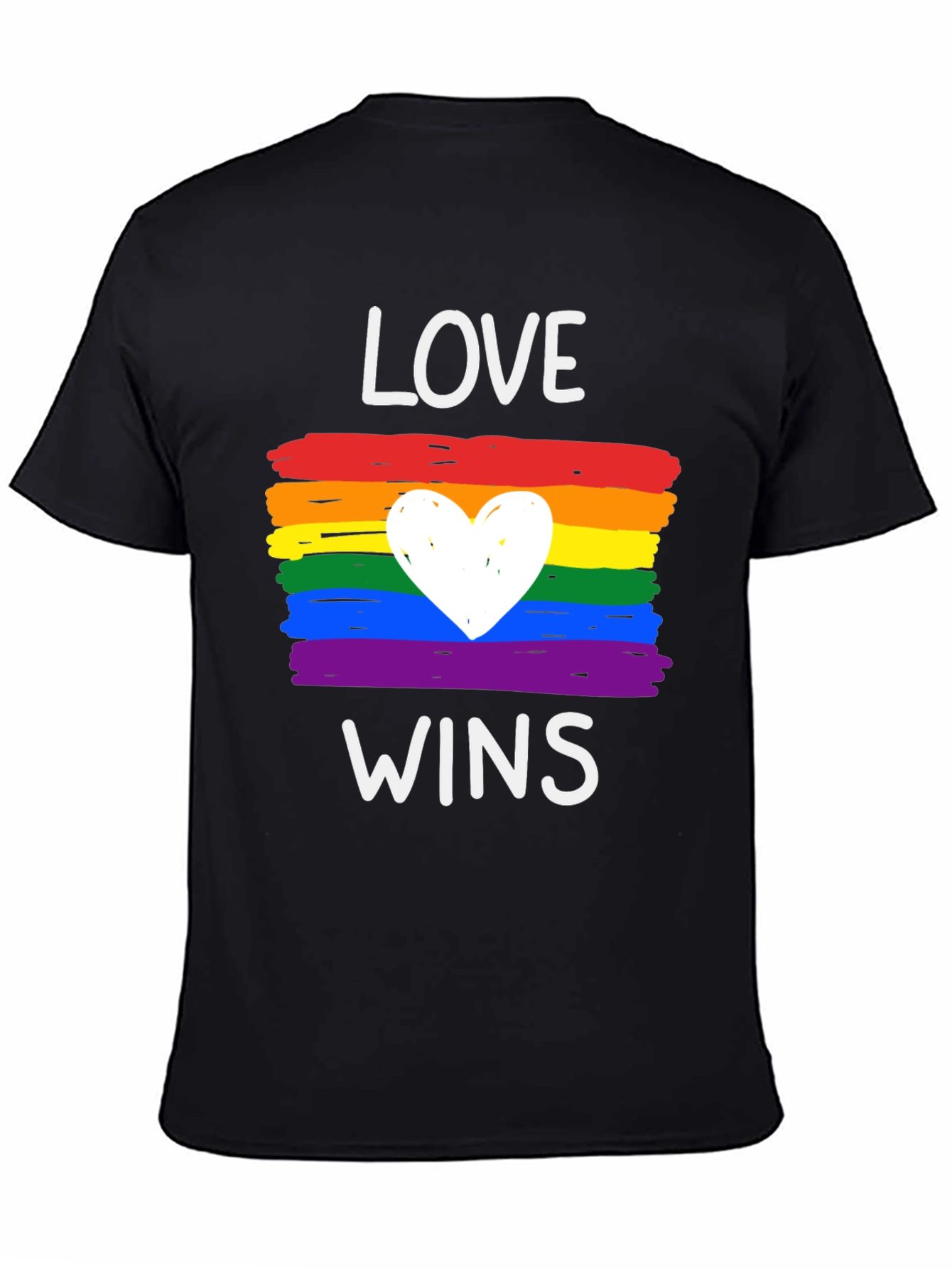 Love Wins Pride T-Shirt - Rainbow Heart Tee
