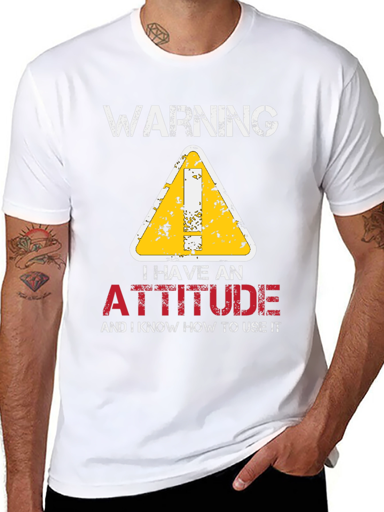 Warning Attitude Graphic Tee - Black T-Shirt