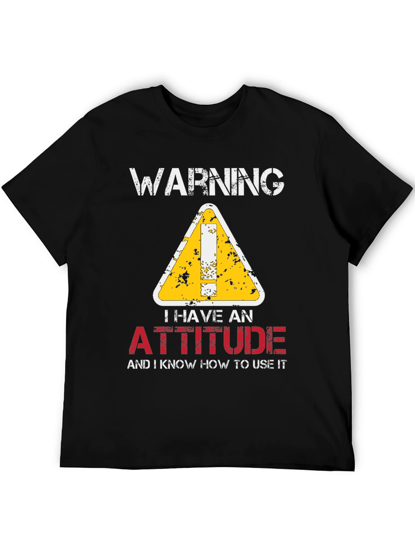 Warning Attitude Graphic Tee - Black T-Shirt