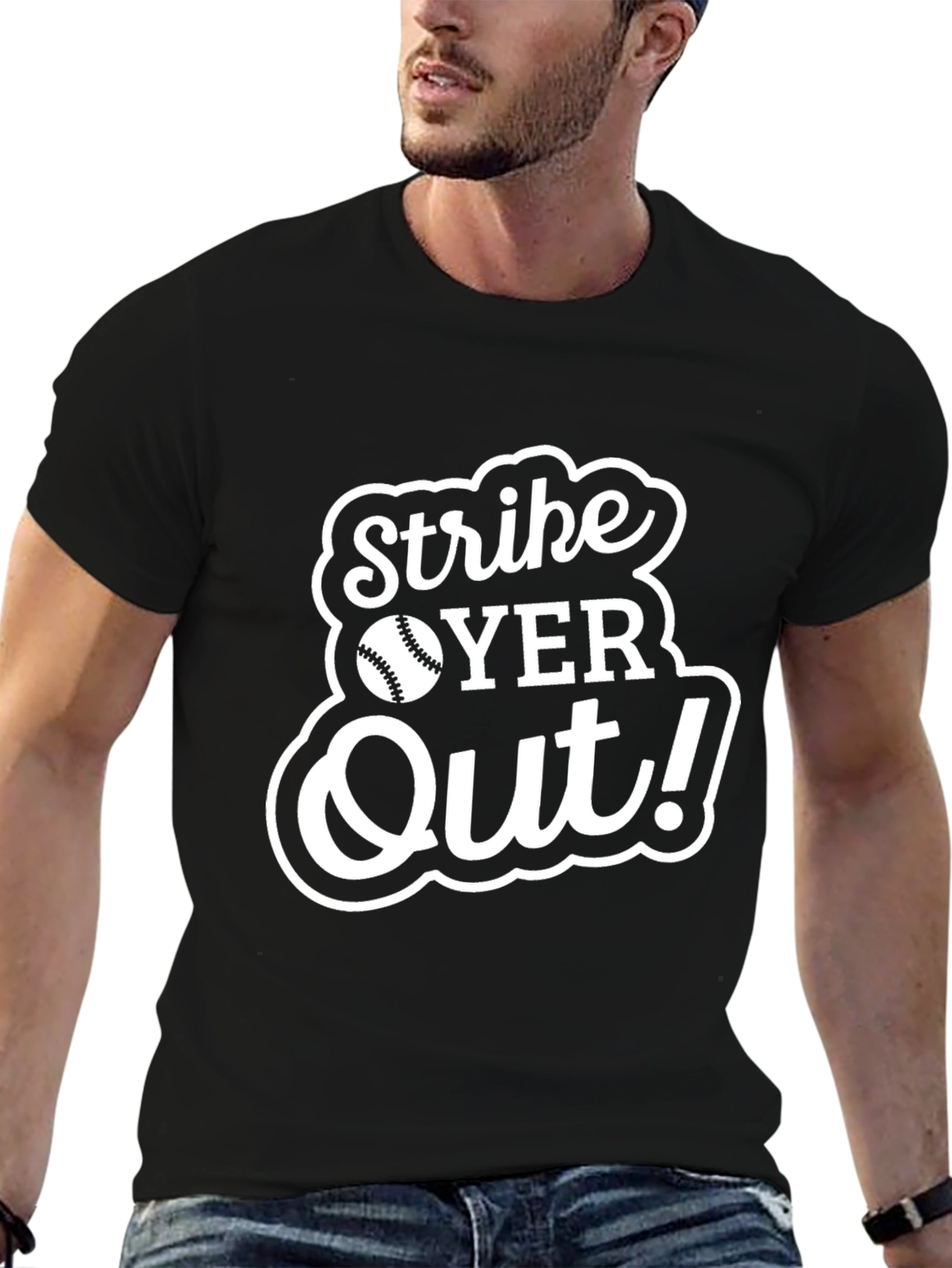 Strike Out Baseball Graphic T-Shirt