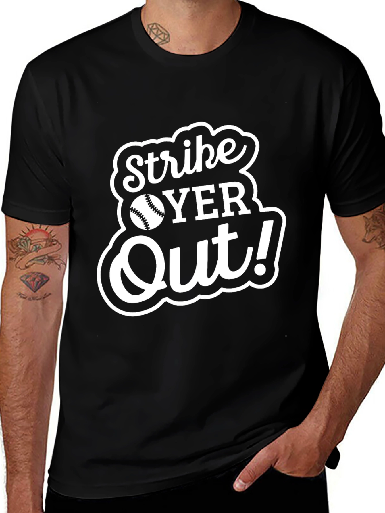 Strike Out Baseball Graphic T-Shirt