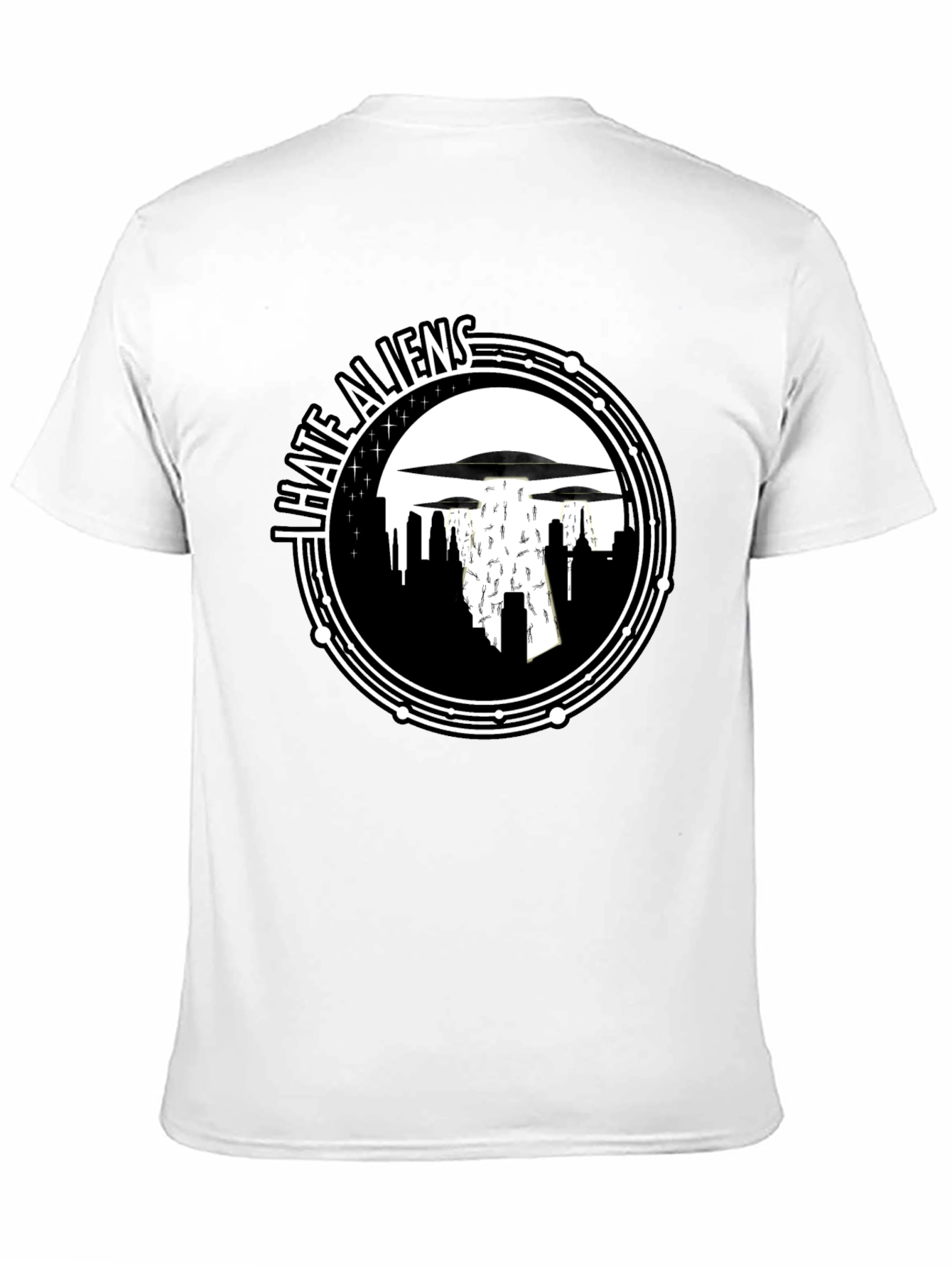 I Hate Aliens Graphic T-Shirt - Black