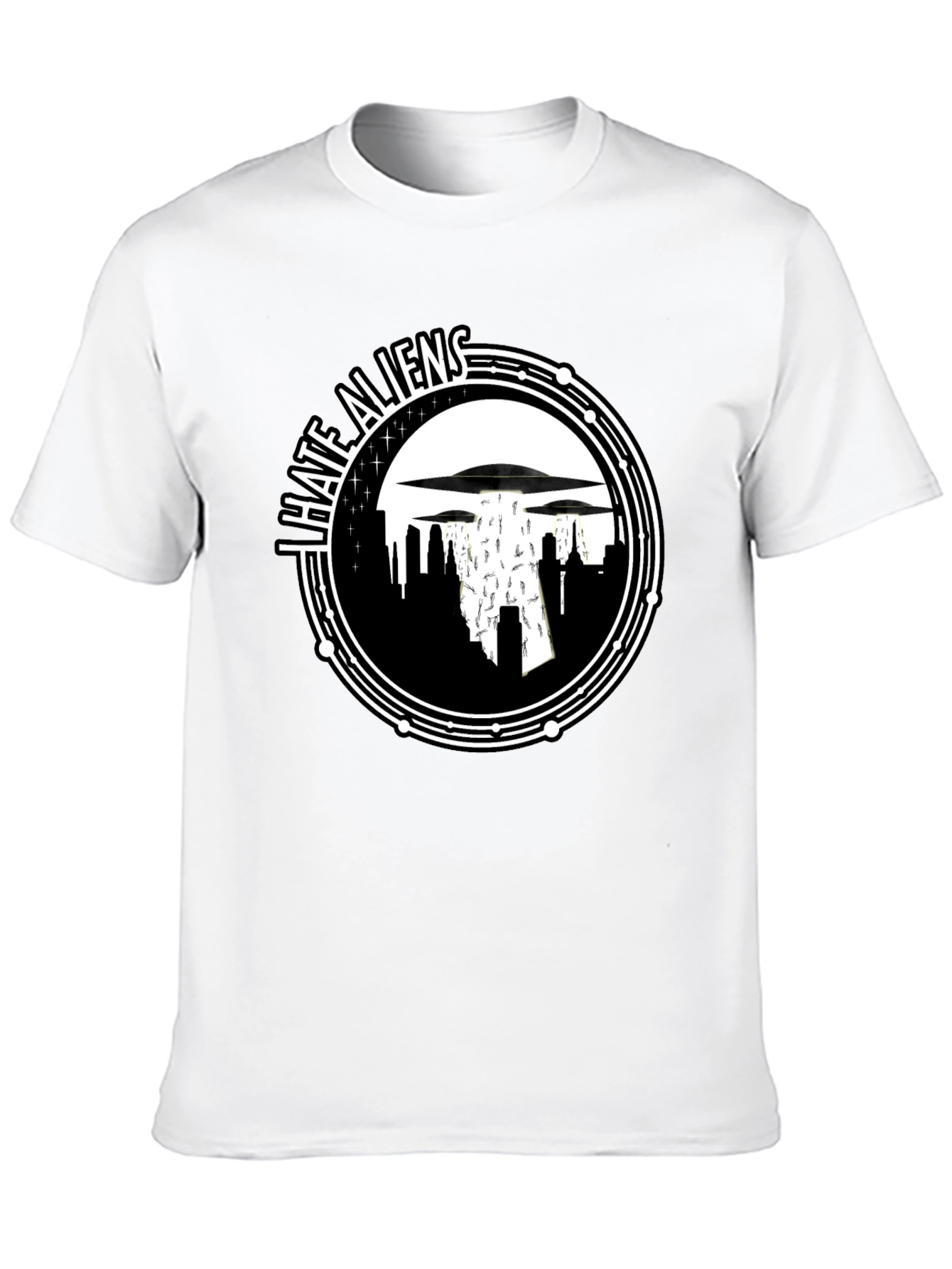 I Hate Aliens Graphic T-Shirt - Black