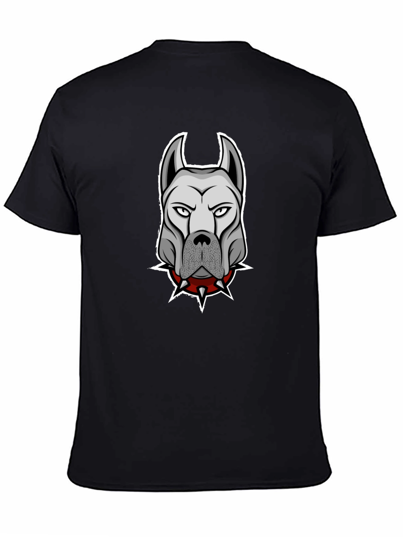 Mens Black T-Shirt with Dog Graphic